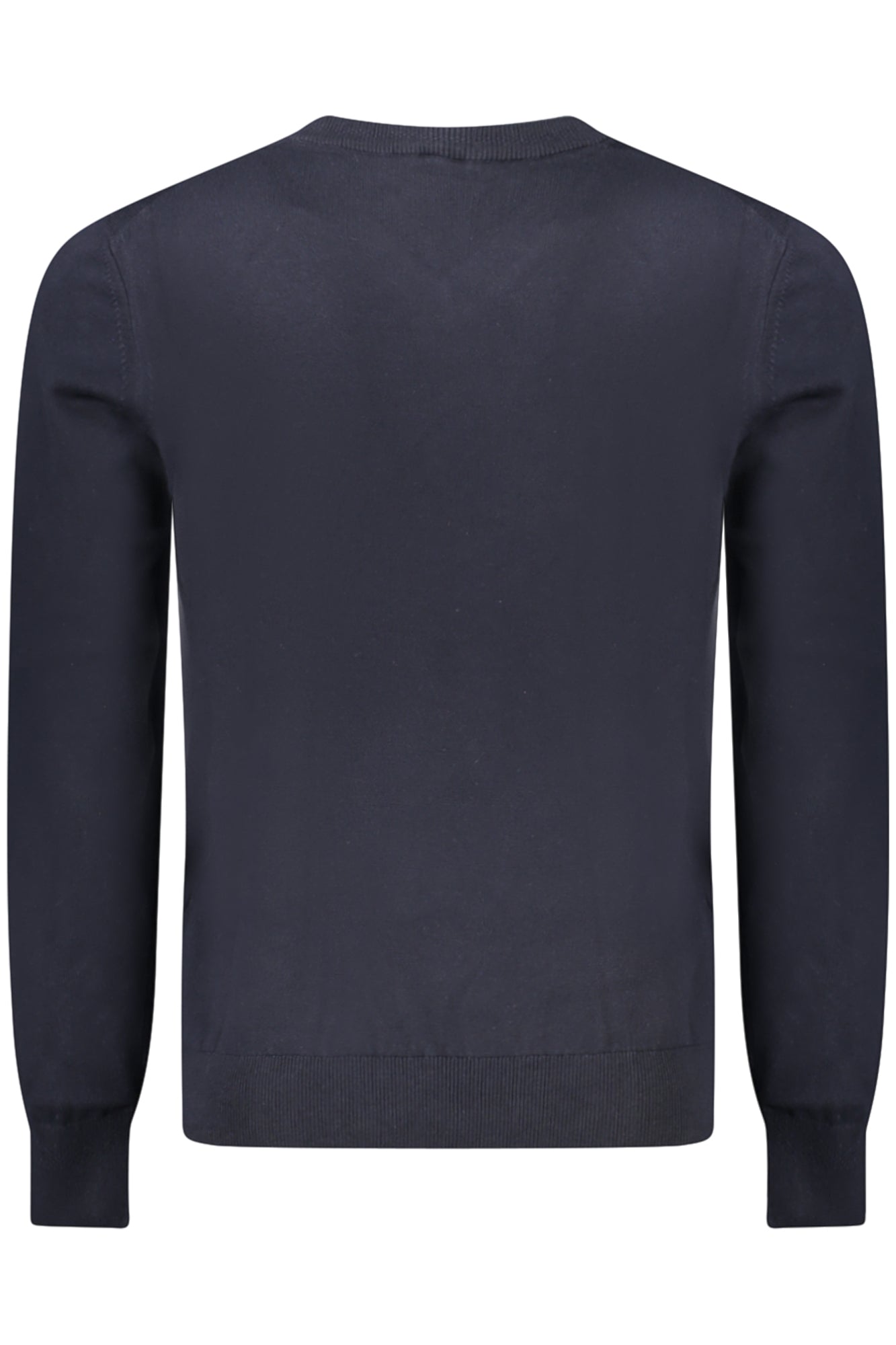 50534120KANOVANOV_BL404 – Eleganter blauer Herrenpullover mit V-Ausschnitt und Logo-Applikation – Größe: S, M, L, XL, 2XL, 3XL – Farbe: Blu