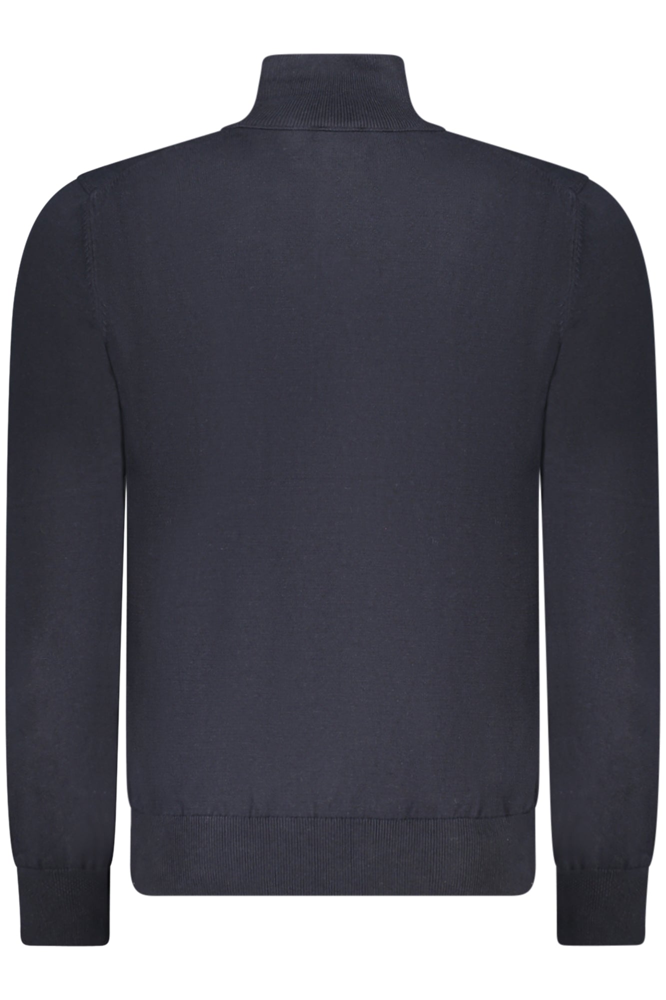 50527585KANOBIXS_BL404 – Eleganter Herrenpullover Blau mit Reißverschluss und Logo-Applikation – Größe: S, M, L, 2XL, XL – Farbe: Blu