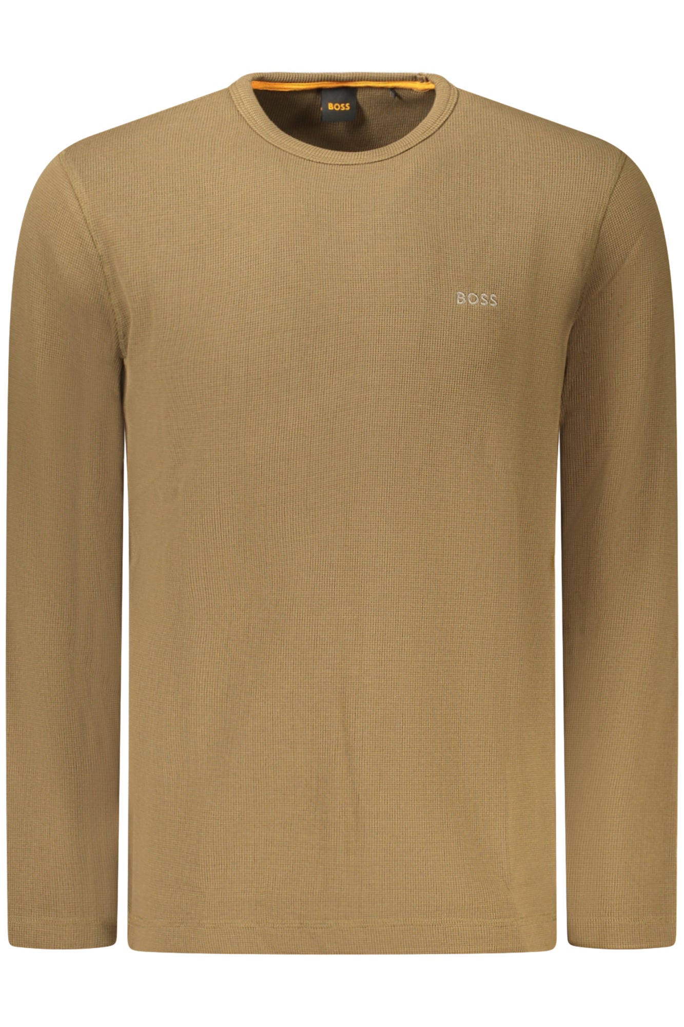 50520725TEMPESTO_MA368 – Moderner Herrenpullover Braun: Langarm, Rundhals & Stickerei Logo – Größe: S, M, L, XL, 2XL, 3XL – Farbe: Marrone