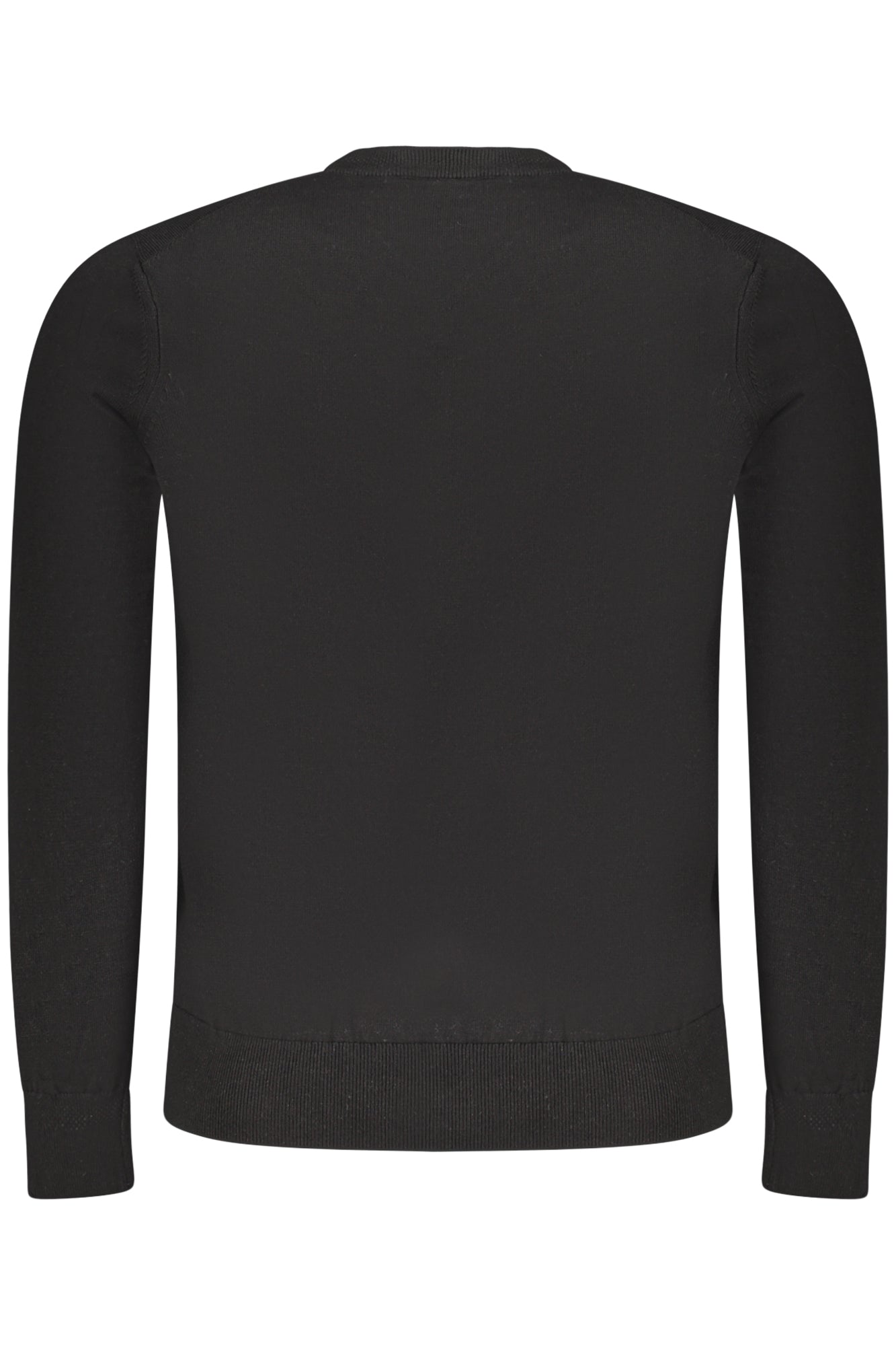 50534120KANOVANOV_NE001 – Schwarzer Herrenpullover mit V-Ausschnitt und Logo-Applikation – Größe: S, M, L, XL, 2XL – Farbe: Nero