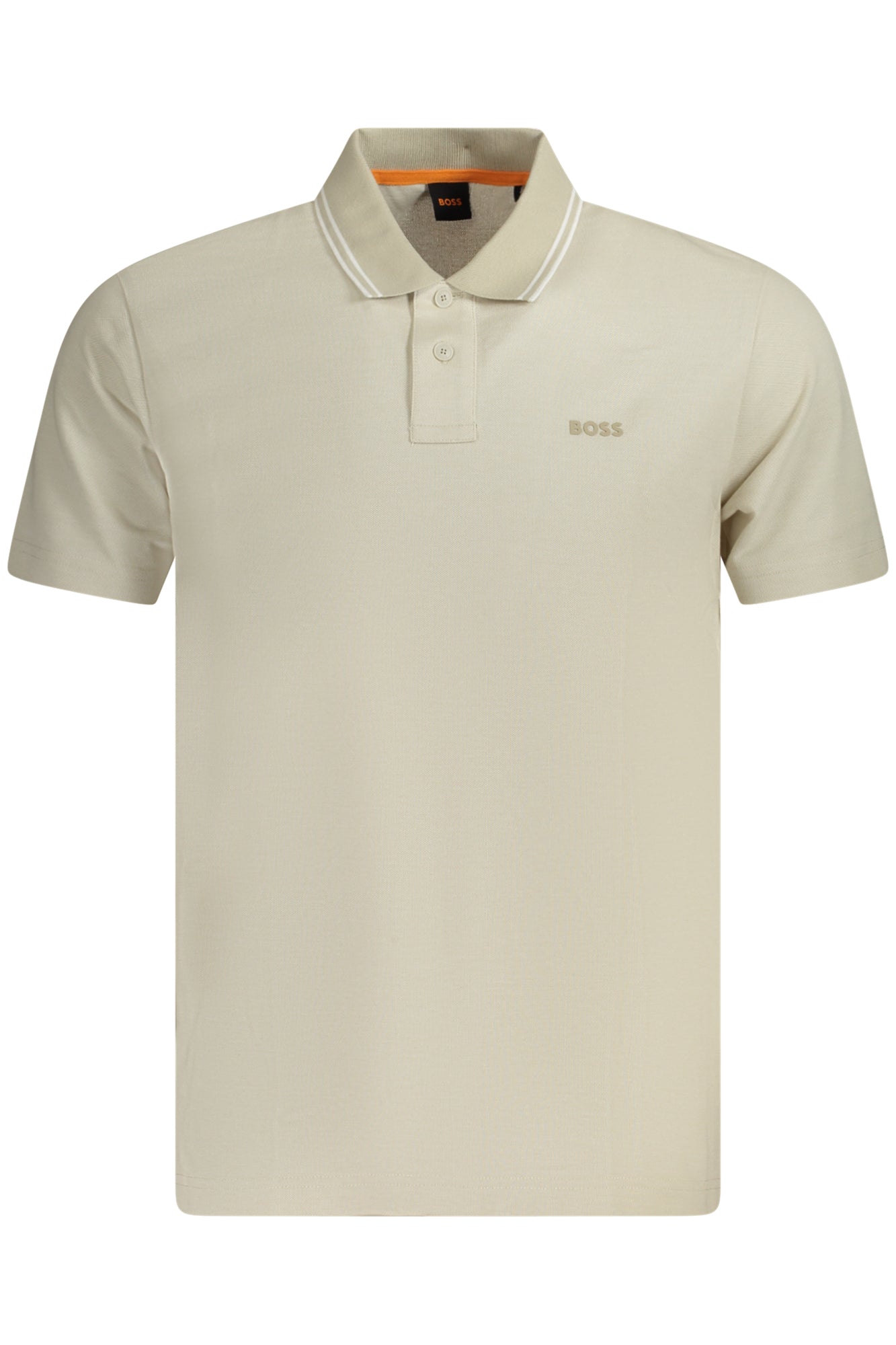 50507814PEOXFORDNEW_BE271 – Elegantes Herren Kurzarm-Poloshirt in Beige mit Kontrastdetails – Größe: S, M, L, XL, 3XL, 4XL, 2XL – Farbe: Beige