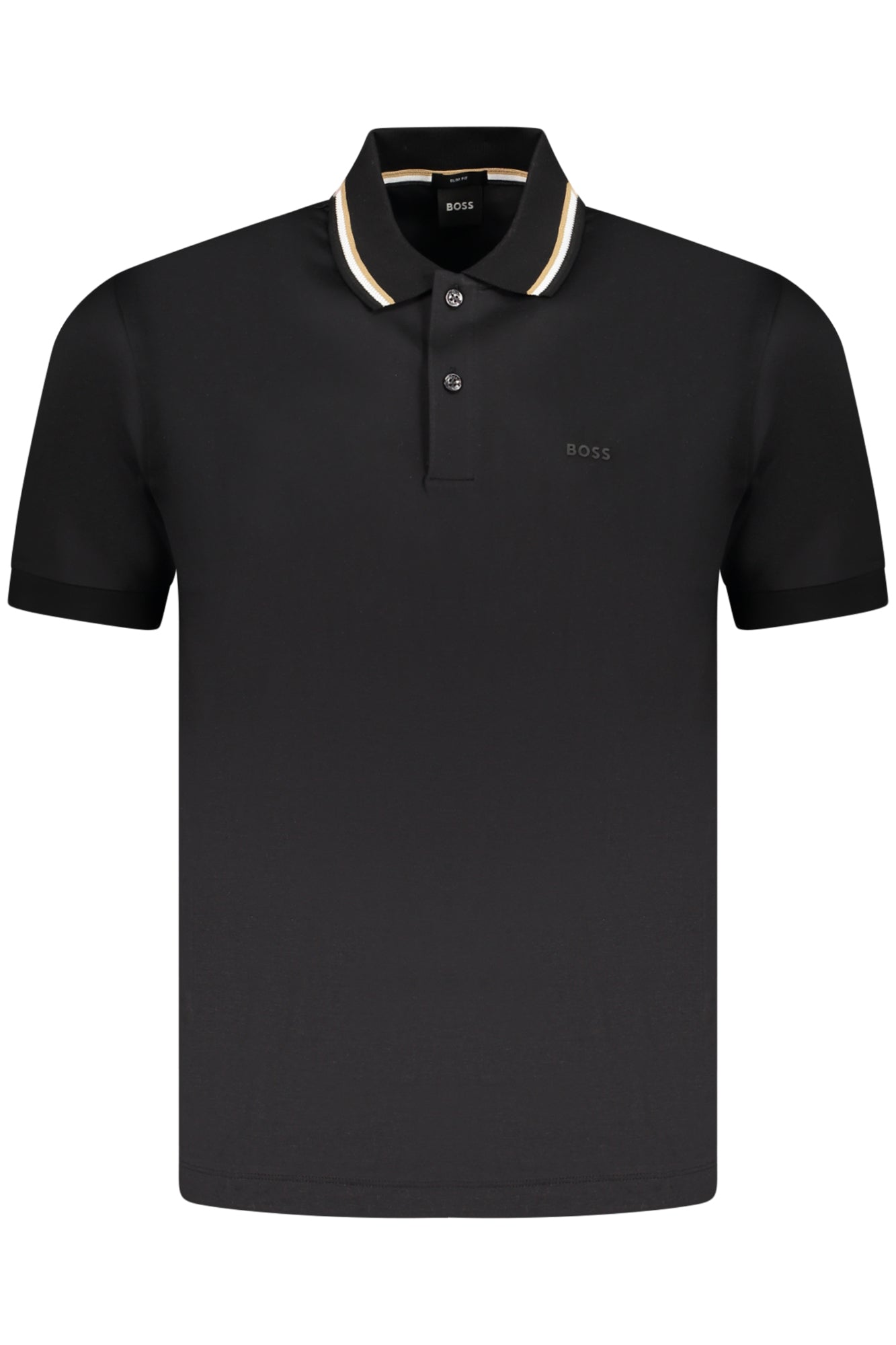 50469360PENROSE38_NE001 – Elegantes Schwarzes Polo-Hemd für Herren – Slim Fit mit Kontrastdetails – Größe: S, M, L, XL, 2XL – Farbe: Nero