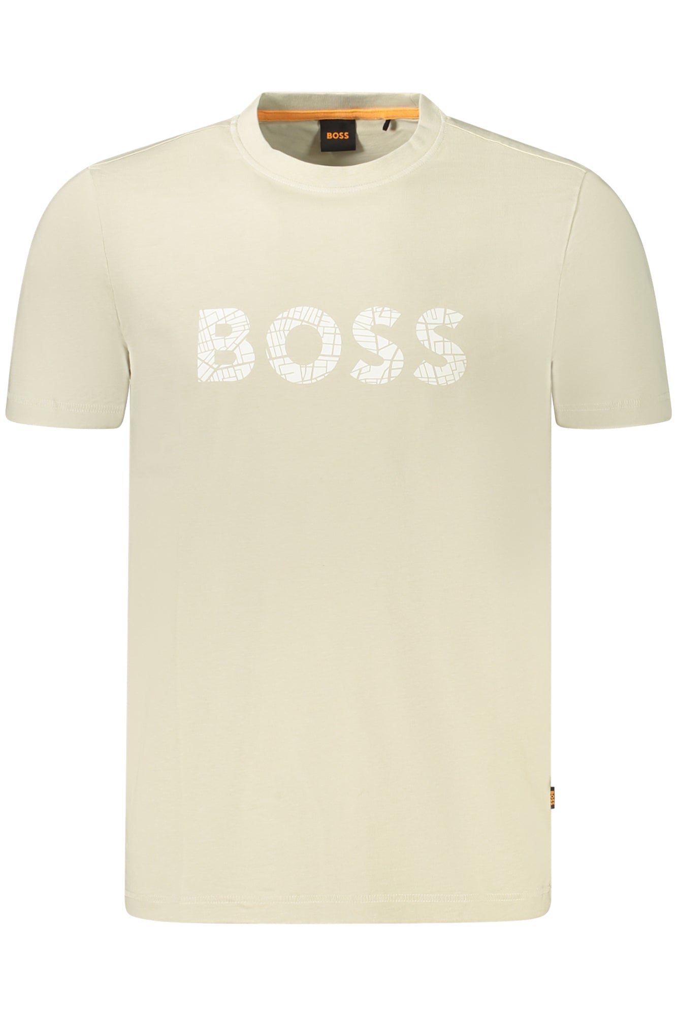 50534923TELOGOTEXTURE_BE271 – Stylisches Herren T-Shirt Beige aus Regenerativer Baumwolle mit Logo-Druck – Größe: S, XL, 2XL, 3XL, M, L – Farbe: Beige