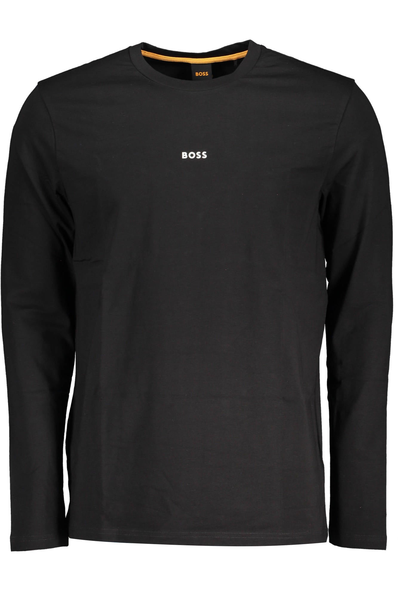 50473286TCHARK_A7A7DD8_NERO001 – Langarmshirt Herren Schwarz: Rundhals, Bio-Baumwolle, Logo-Applikation – Größe: S, M – Farbe: Nero