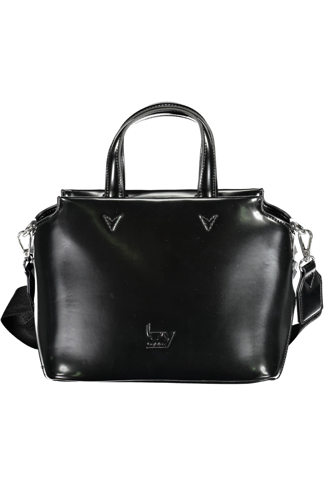 20100096_NERO_293-BLK – Elegante Schwarze Damen-Tasche mit Kontrastdetails und Schulterriemen – Größe: UNI – Farbe: Nero