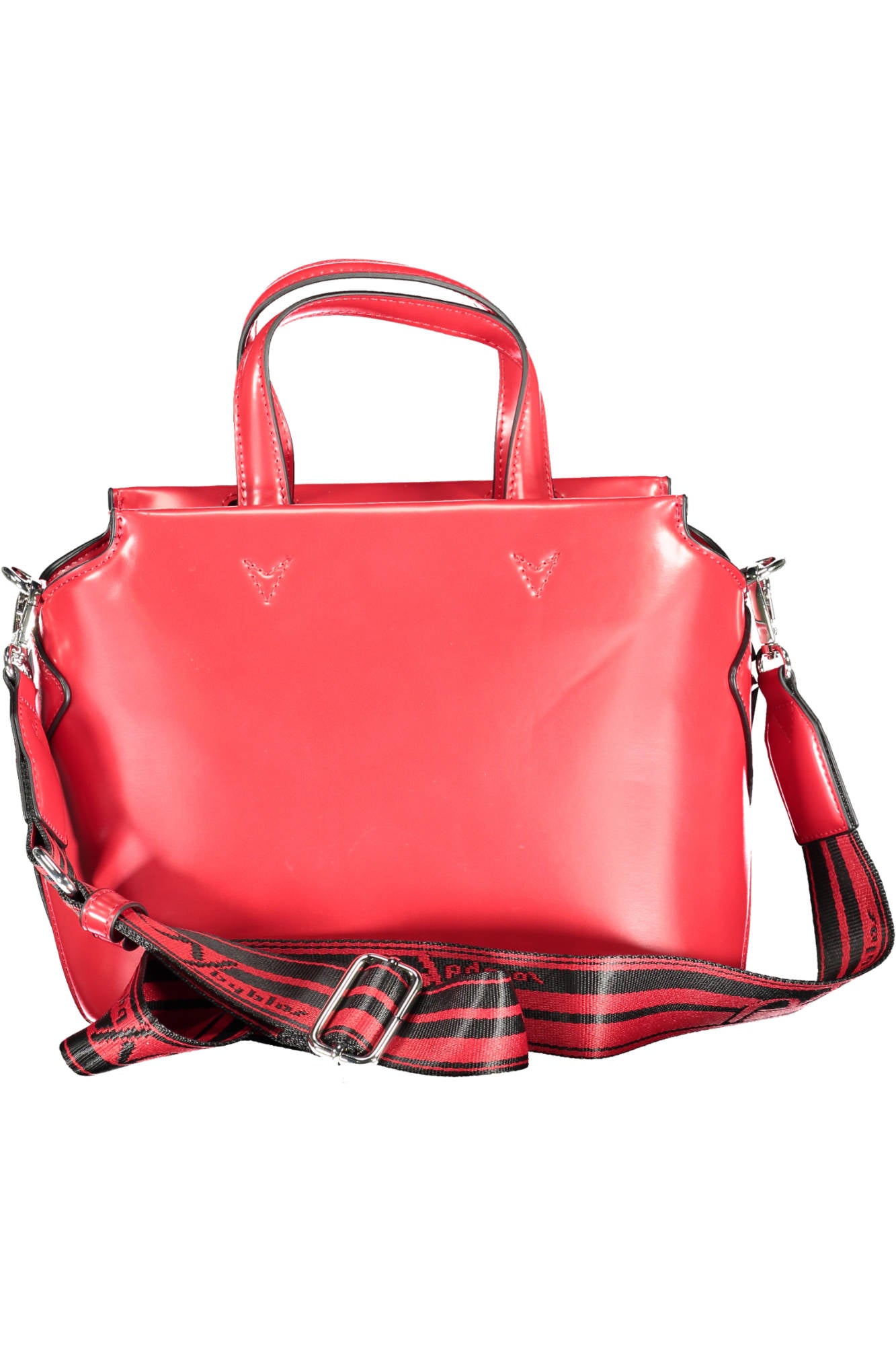 20100096_ROSSO_4189-CHERRY – Elegante rote Damenhandtasche mit verstellbarem Riemen und Fächern – Größe: UNI – Farbe: Rosso