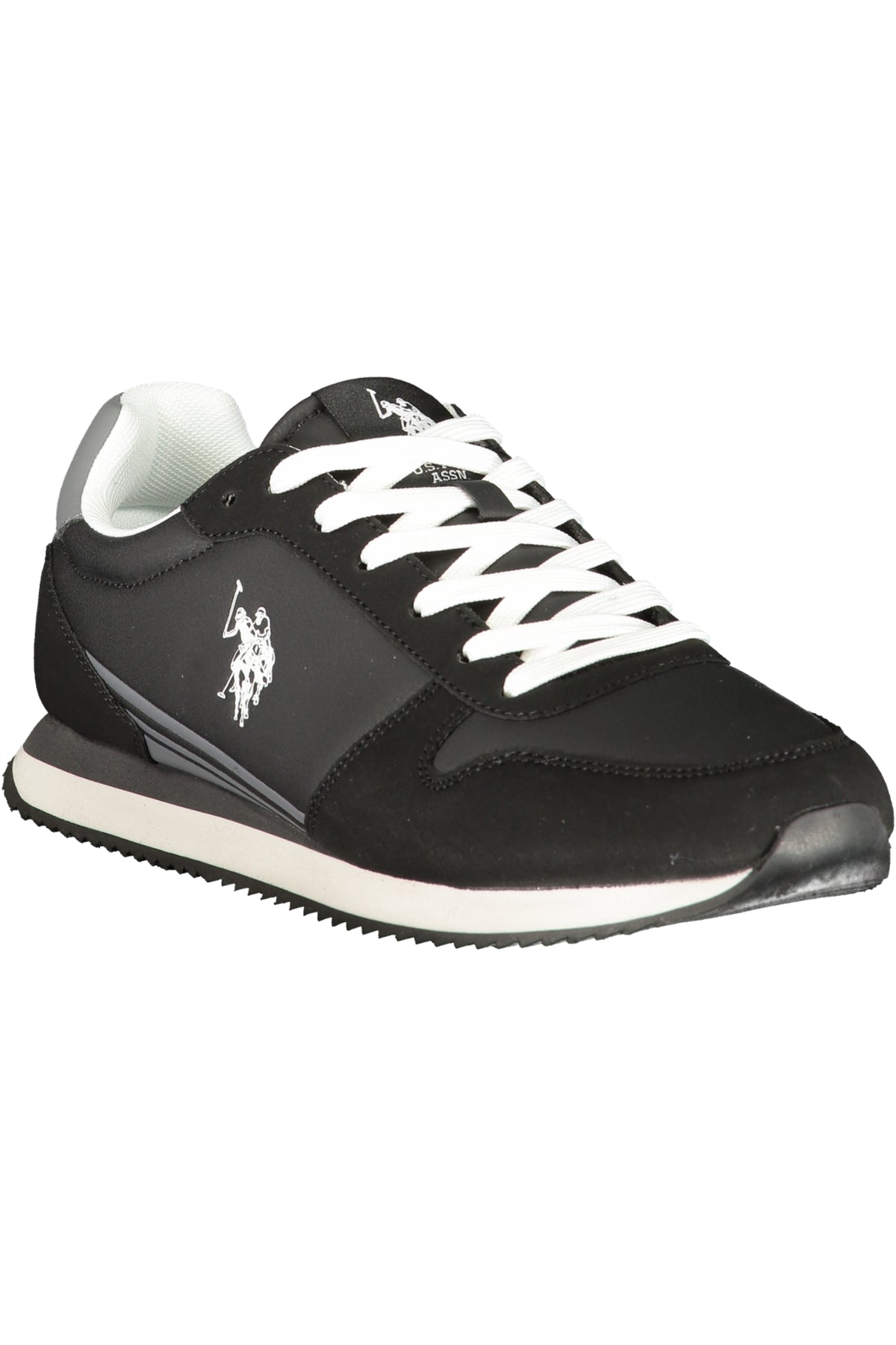 HAPPY002M6YH1_NEBLK – Herren Sportschuh Schwarz mit Grauen Details und Herausnehmbarem Fußbett – Größe: 40, 41, 42, 43, 44, 45, 46 – Farbe: Nero