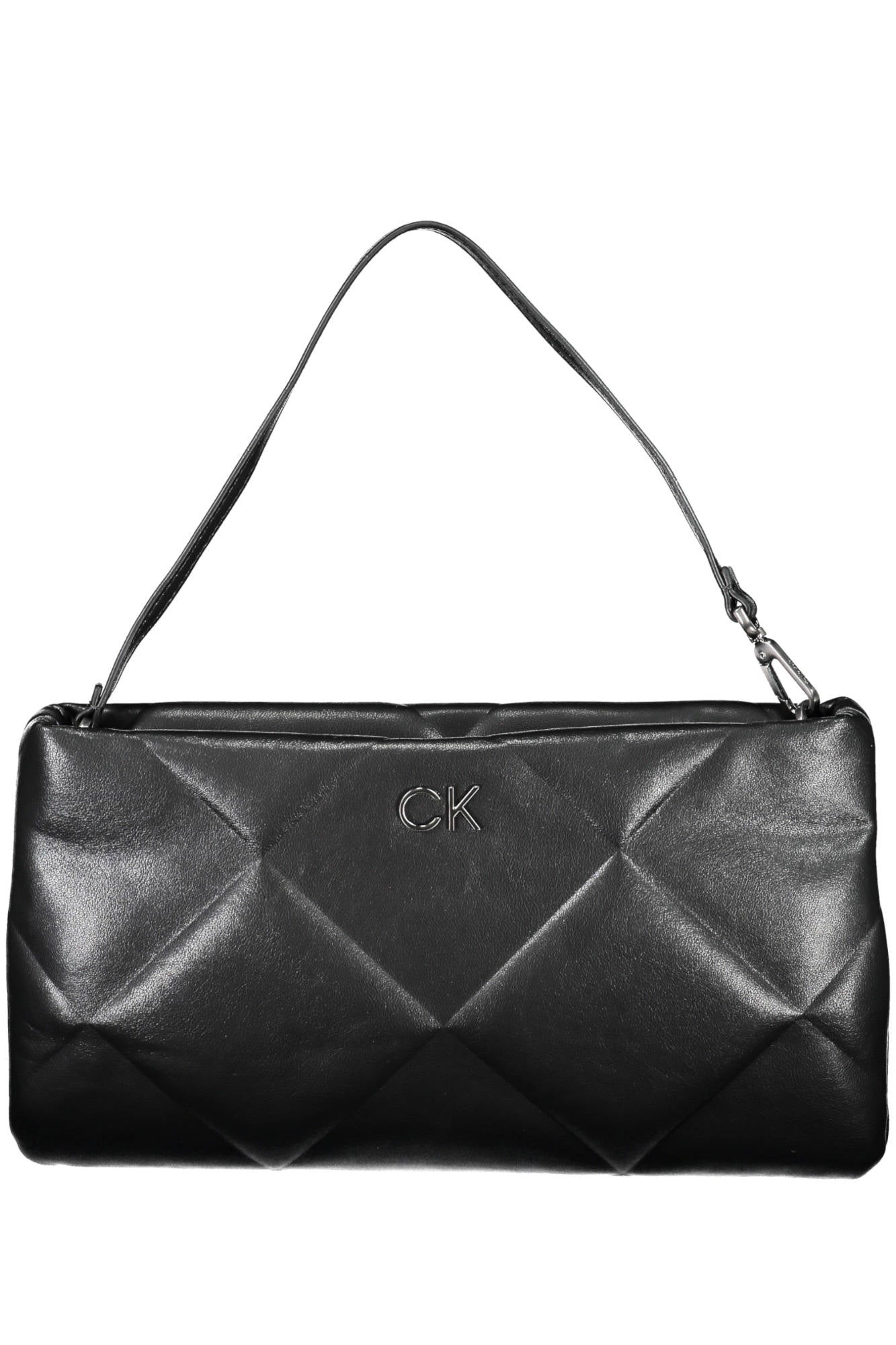 K60K610771_B3975CD_NEROBAX – Nachhaltige Damenschultertasche in Schwarz mit Logo & Applikation – Größe: UNI – Farbe: Nero