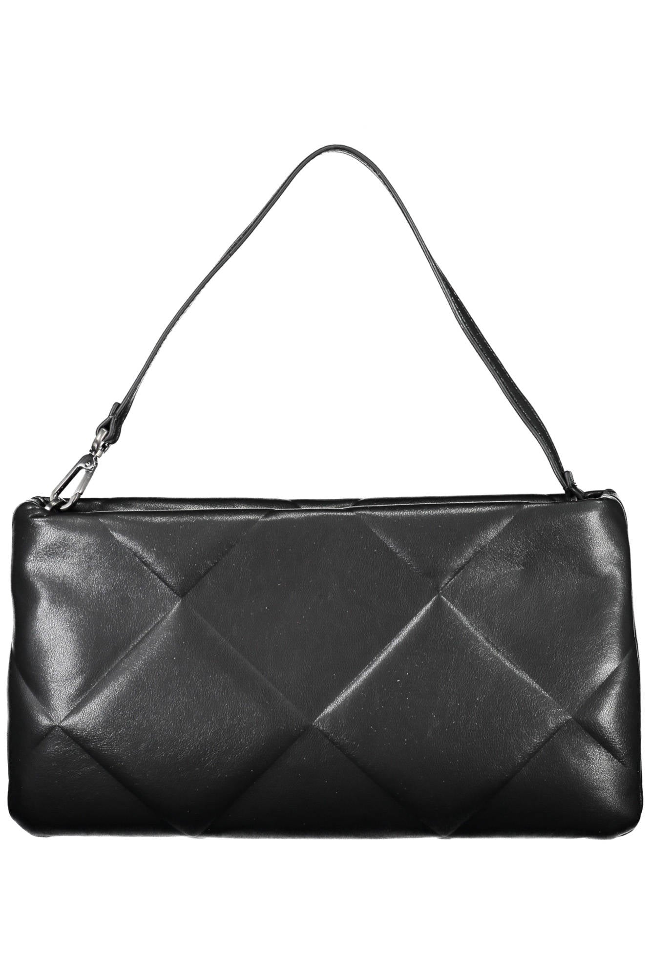 K60K610771_B3975CD_NEROBAX – Nachhaltige Damenschultertasche in Schwarz mit Logo & Applikation – Größe: UNI – Farbe: Nero