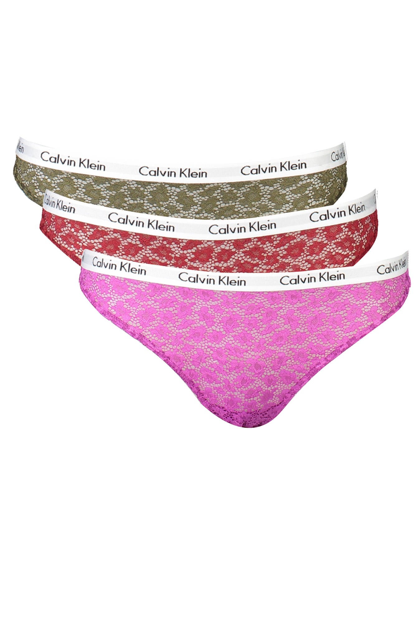 000QD3925E_VERDE_6VY – Damen Slip Tri-Pack: Bequemer Stil in Grün mit Kontrastdetails – Größe: XS, S, M – Farbe: Verde