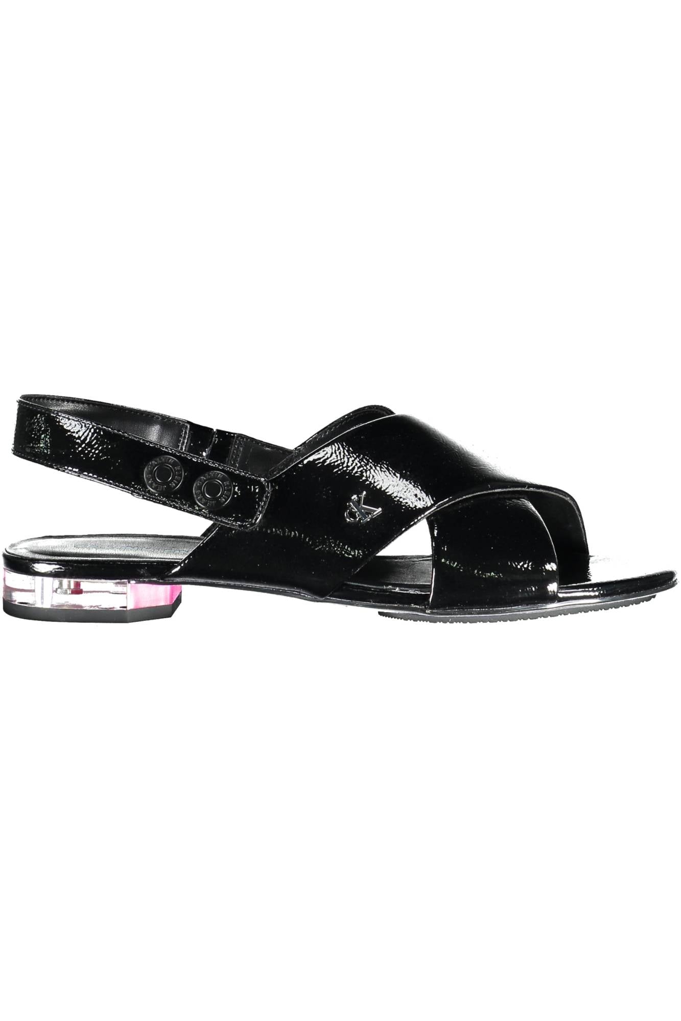 YW0YW00014F_NERO_BDS – Elegante schwarze Damensandalen mit gekreuztem Design und Logo – Größe: 37, 38, 39 – Farbe: Nero