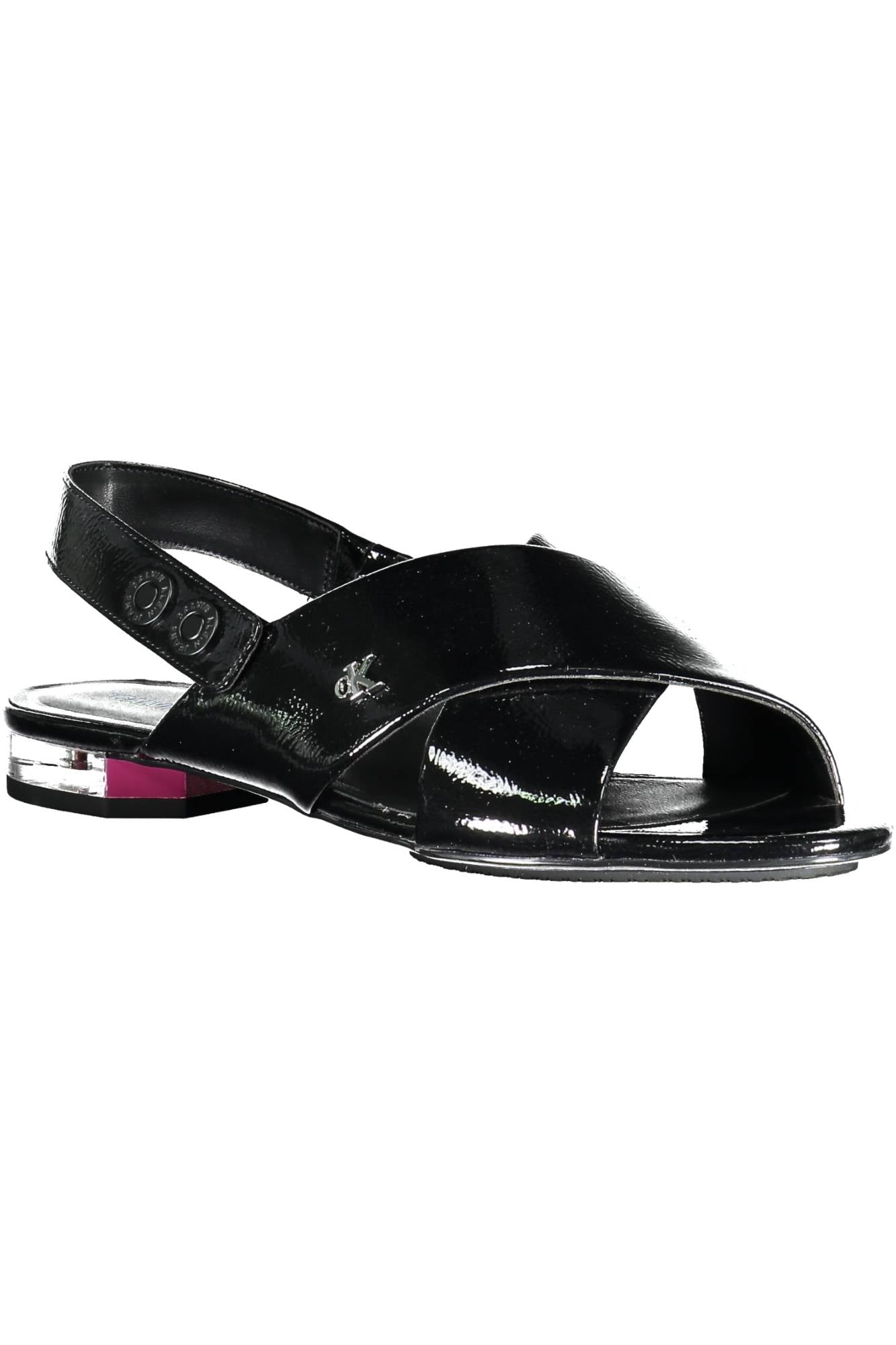 YW0YW00014F_NERO_BDS – Elegante schwarze Damensandalen mit gekreuztem Design und Logo – Größe: 37, 38, 39 – Farbe: Nero
