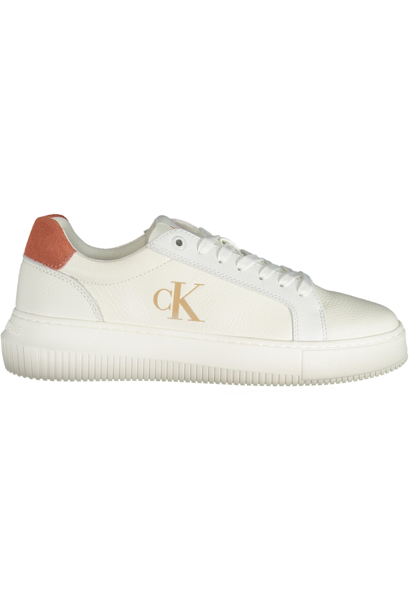 YW0YW01670_BI0K6 – Damen Sportschuh Weiß mit Rosa Details und Logodruck - Schnürdesign – Größe: 36, 37, 38, 39, 40, 41 – Farbe: Bianco