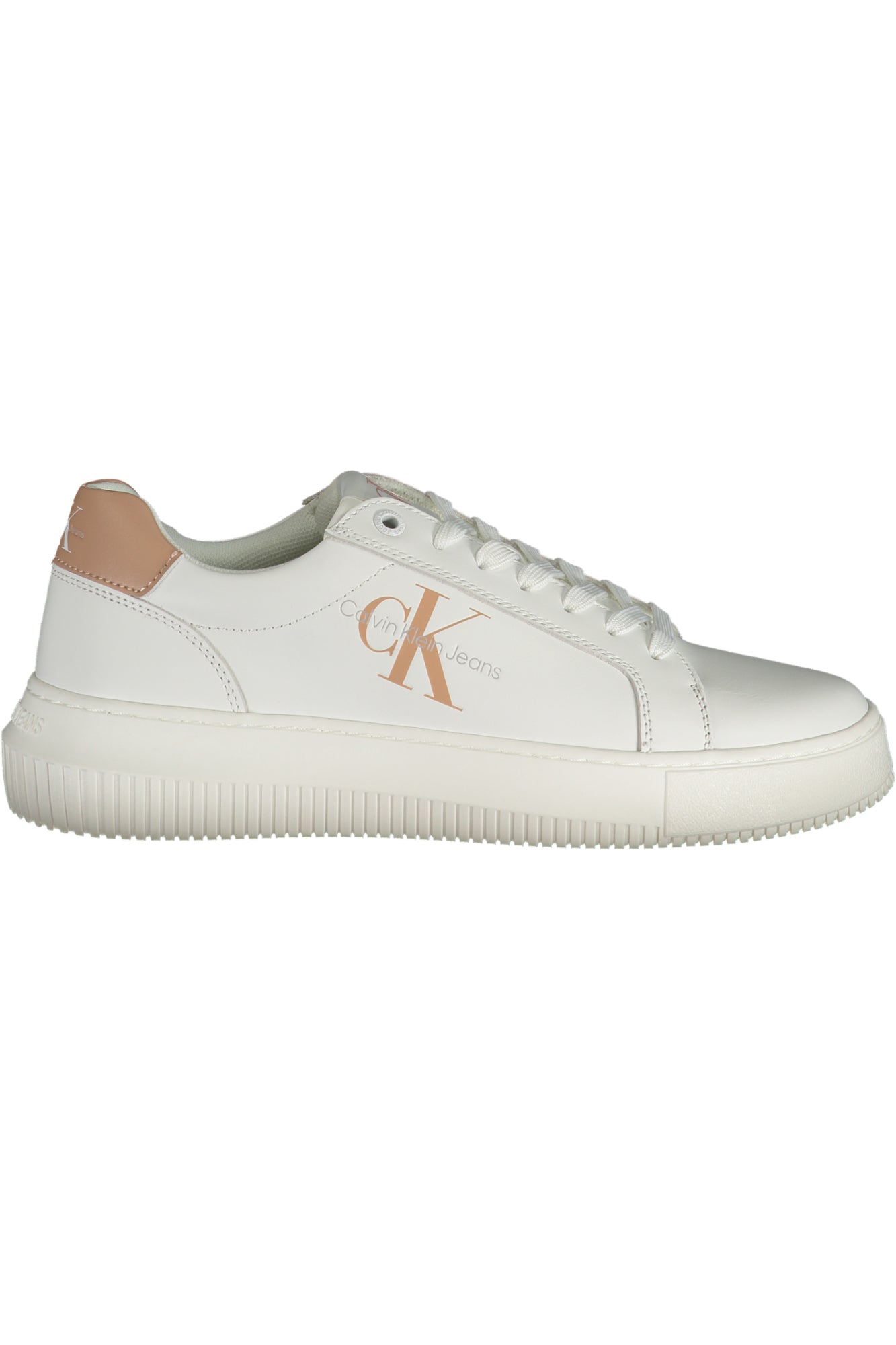 YW0YW00823_BI0K6 – Moderner Damensportschuh in Weiß mit rosa Details aus Recyclingmaterial – Größe: 36, 37, 38, 39, 40, 41 – Farbe: Bianco