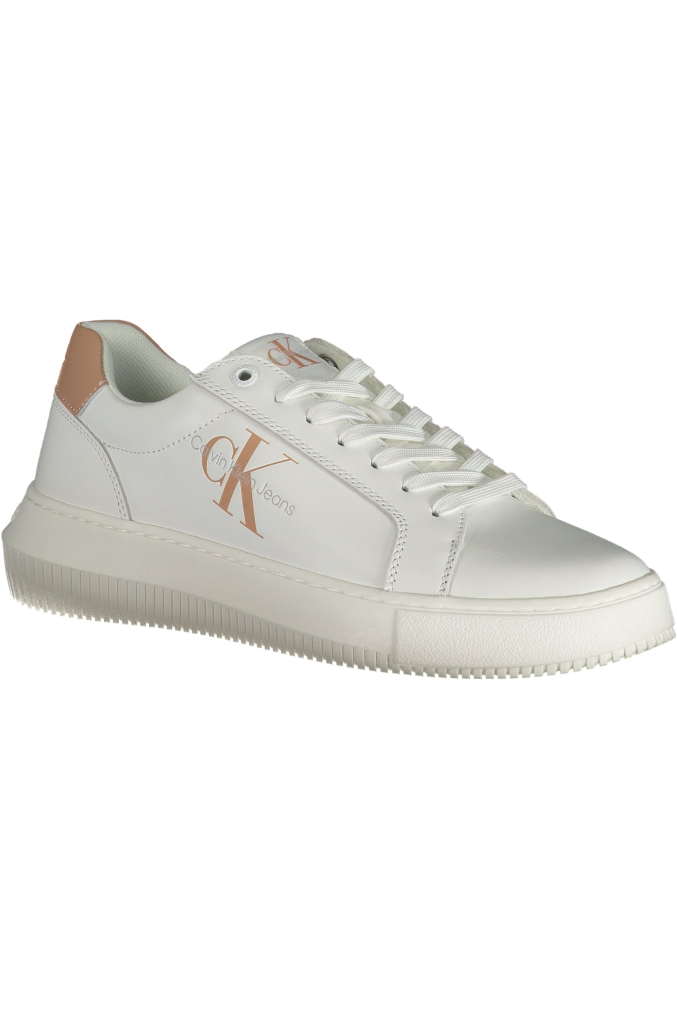 YW0YW00823_BI0K6 – Moderner Damensportschuh in Weiß mit rosa Details aus Recyclingmaterial – Größe: 36, 37, 38, 39, 40, 41 – Farbe: Bianco
