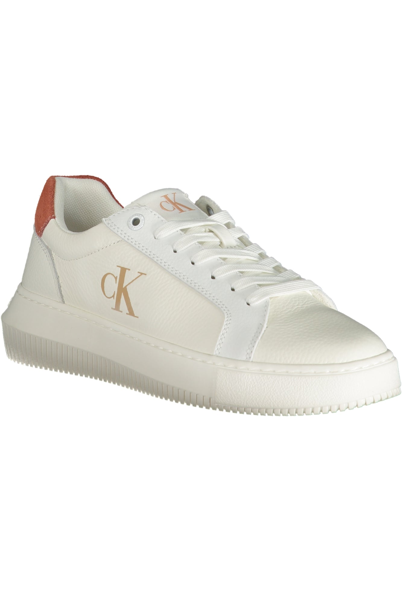YW0YW01670_BI0K6 – Damen Sportschuh Weiß mit Rosa Details und Logodruck - Schnürdesign – Größe: 36, 37, 38, 39, 40, 41 – Farbe: Bianco