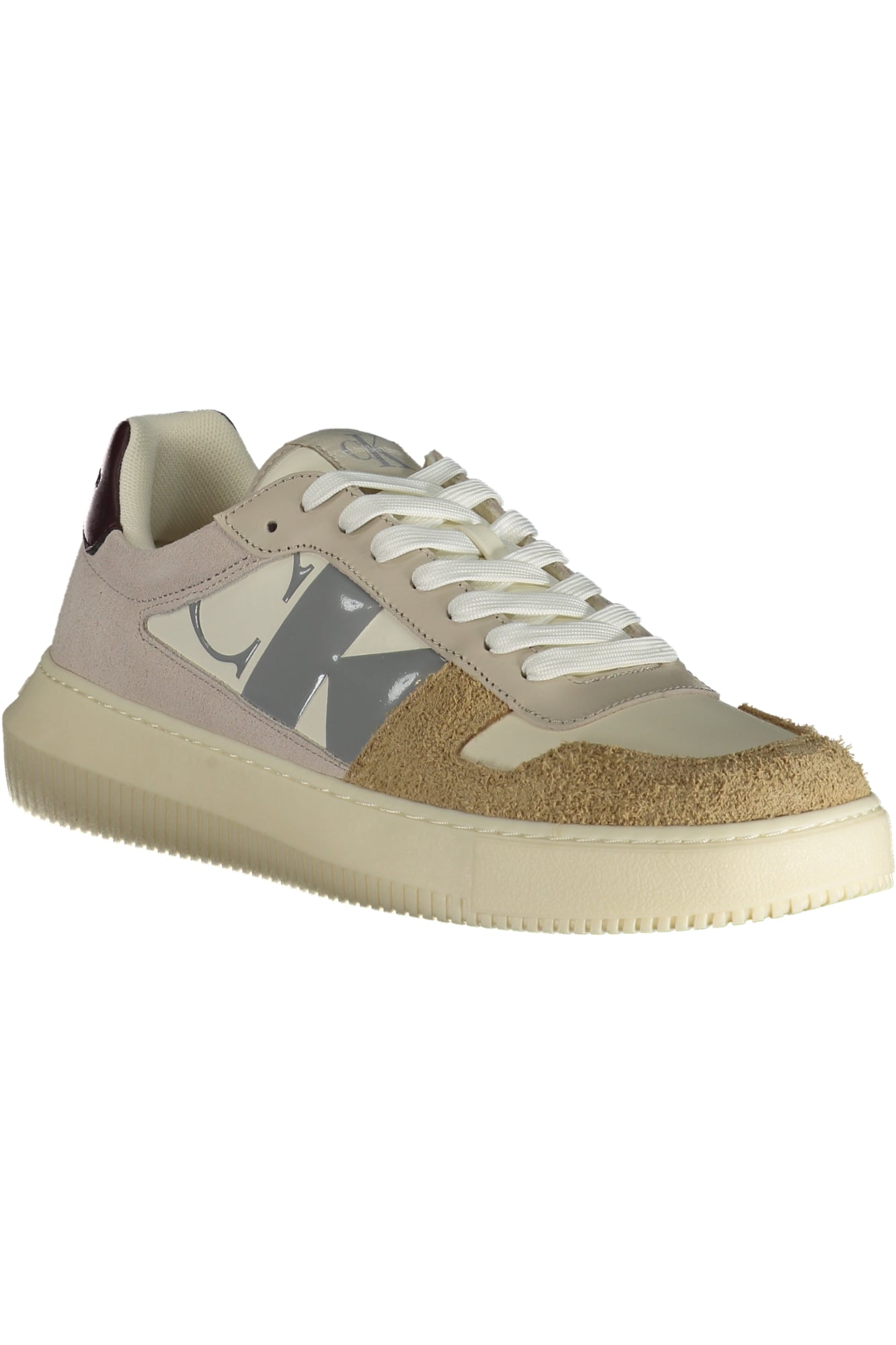 YM0YM01122_BE0HI – Nachhaltiger Herren-Sportschuh in Beige mit Kontrast-Details & Aufdruck – Größe: 40, 41, 42, 43, 44, 45 – Farbe: Beige