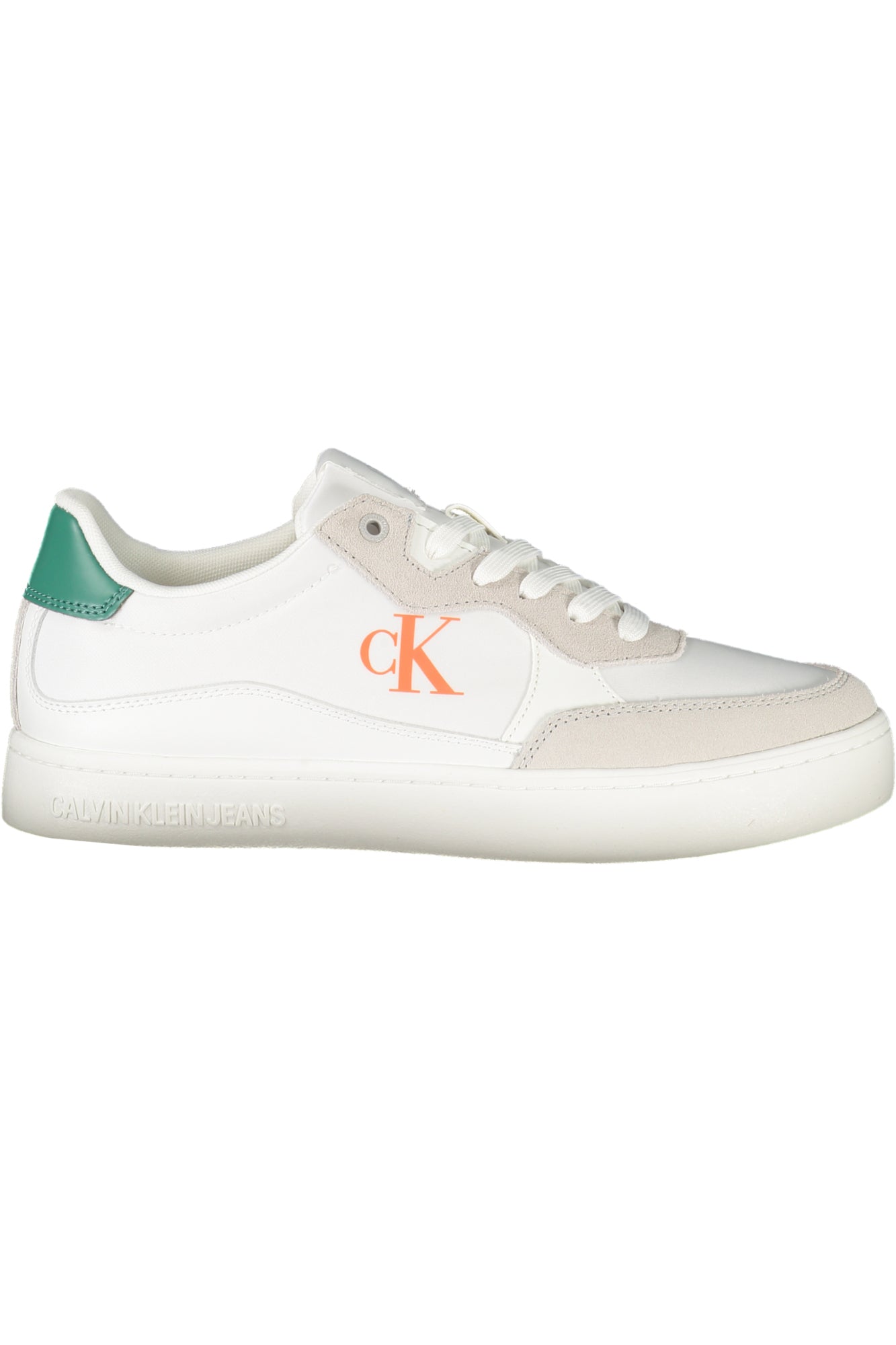 YM0YM01304_BI02U – Weißer Herrensneaker mit Kontrastdetails und herausnehmbarer Sohle – Größe: 40, 41, 42, 43, 44, 45 – Farbe: Bianco