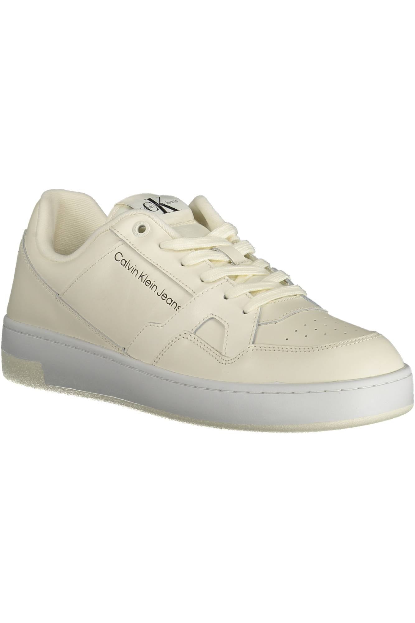 YM0YM00497_BIANCO_01V – Moderner Herrensportschuh: Weiß, Schnürung, Kontraste, Nachhaltig – Größe: 41, 43 – Farbe: Bianco