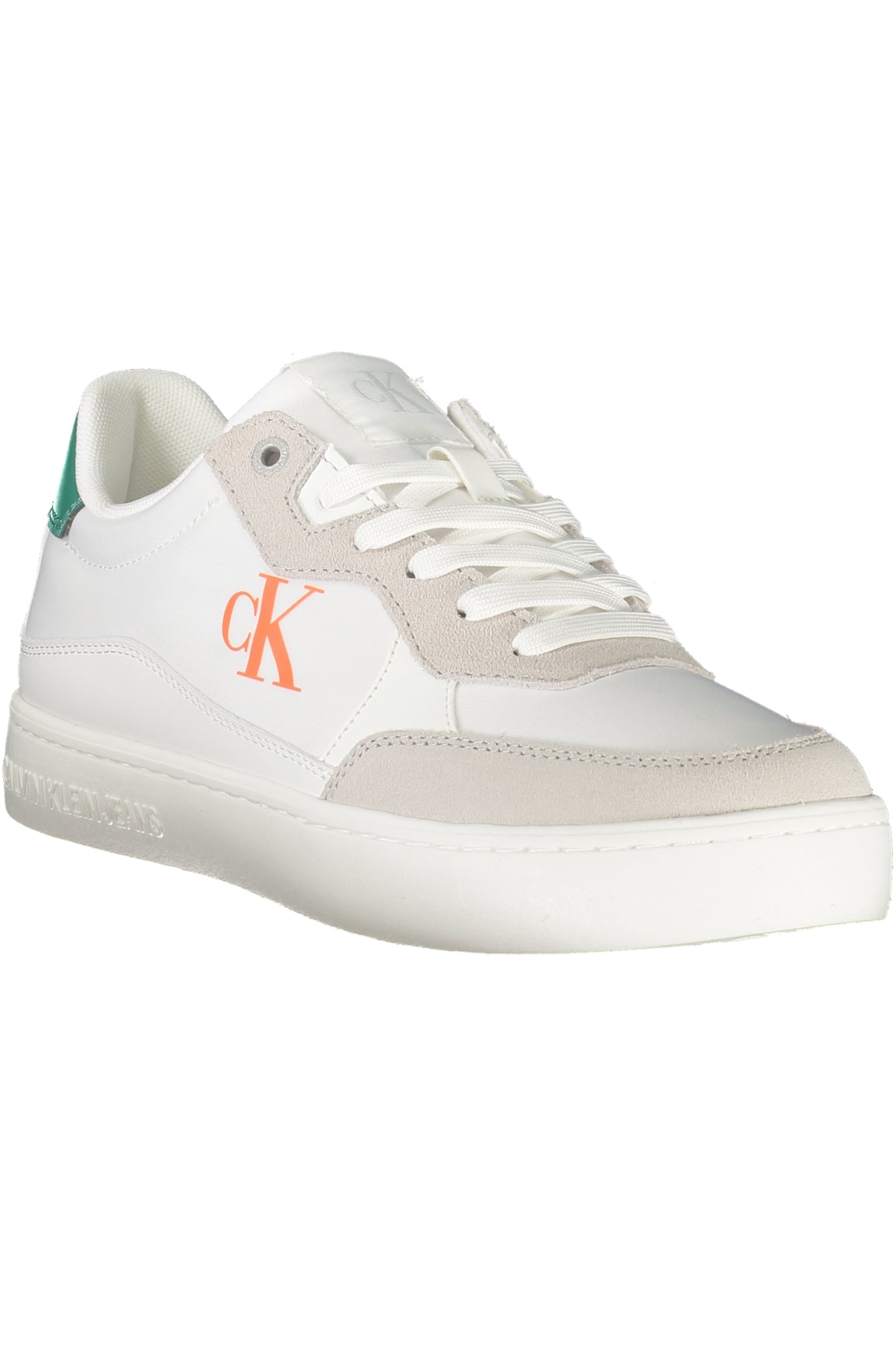 YM0YM01304_BI02U – Weißer Herrensneaker mit Kontrastdetails und herausnehmbarer Sohle – Größe: 40, 41, 42, 43, 44, 45 – Farbe: Bianco
