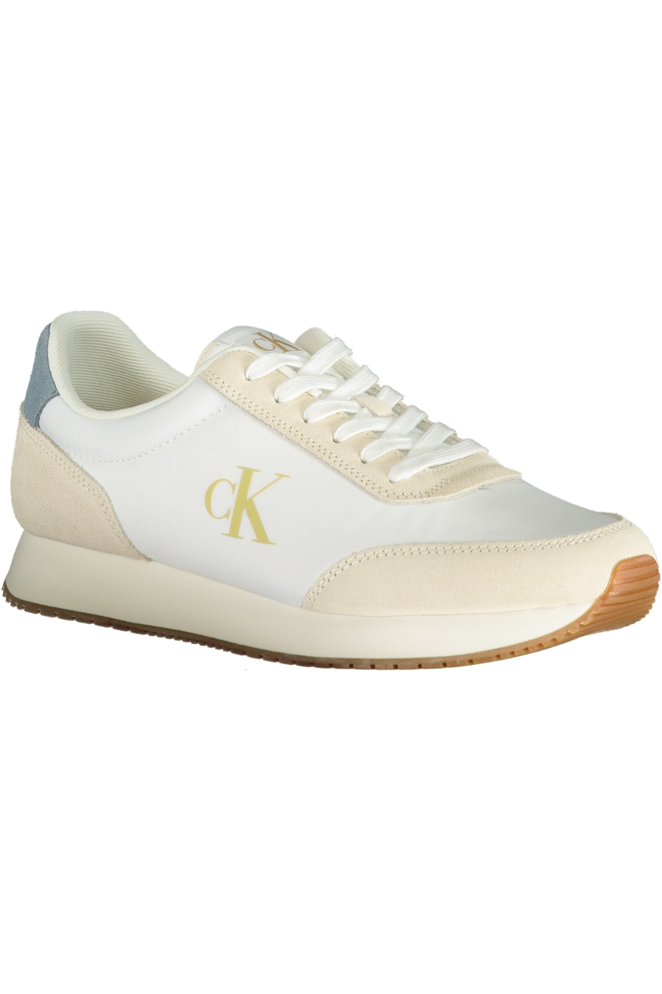 YM0YM01119_BI0LD – Weiße Herrensneaker mit Kontrasten und herausnehmbarem Fußbett – Größe: 40, 41, 42, 43, 44, 45, 46 – Farbe: Bianco