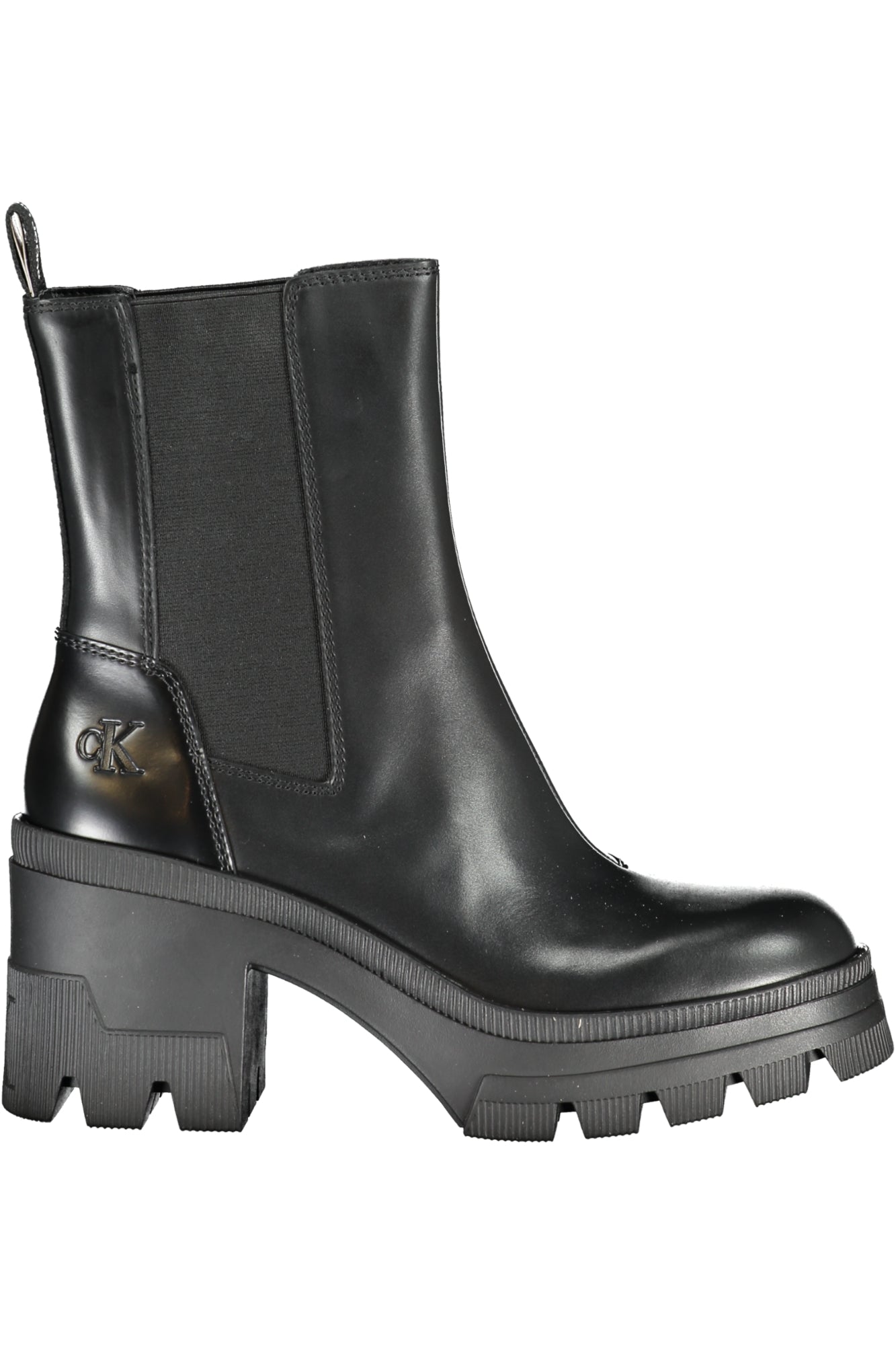 YW0YW01112F_NE0GT – Schwarze Damenstiefel mit 8 cm Absatz & Print – Stilvoll & Elegant – Größe: 38, 39, 40, 41 – Farbe: Nero
