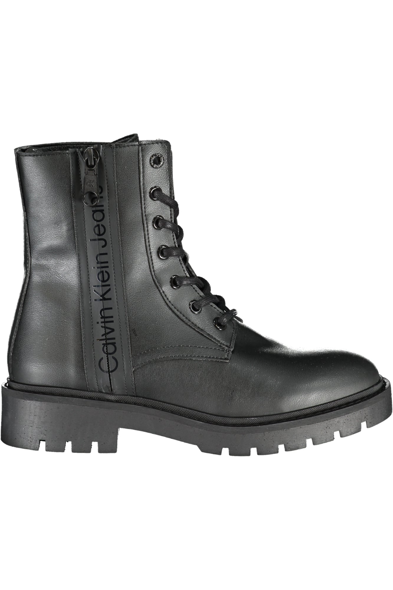 YW0YW01255F_NE0GT – Elegante Damen Stiefelette in Schwarz mit Schnürsenkeln und Reißverschluss – Größe: 36, 37, 38, 39, 40 – Farbe: Nero