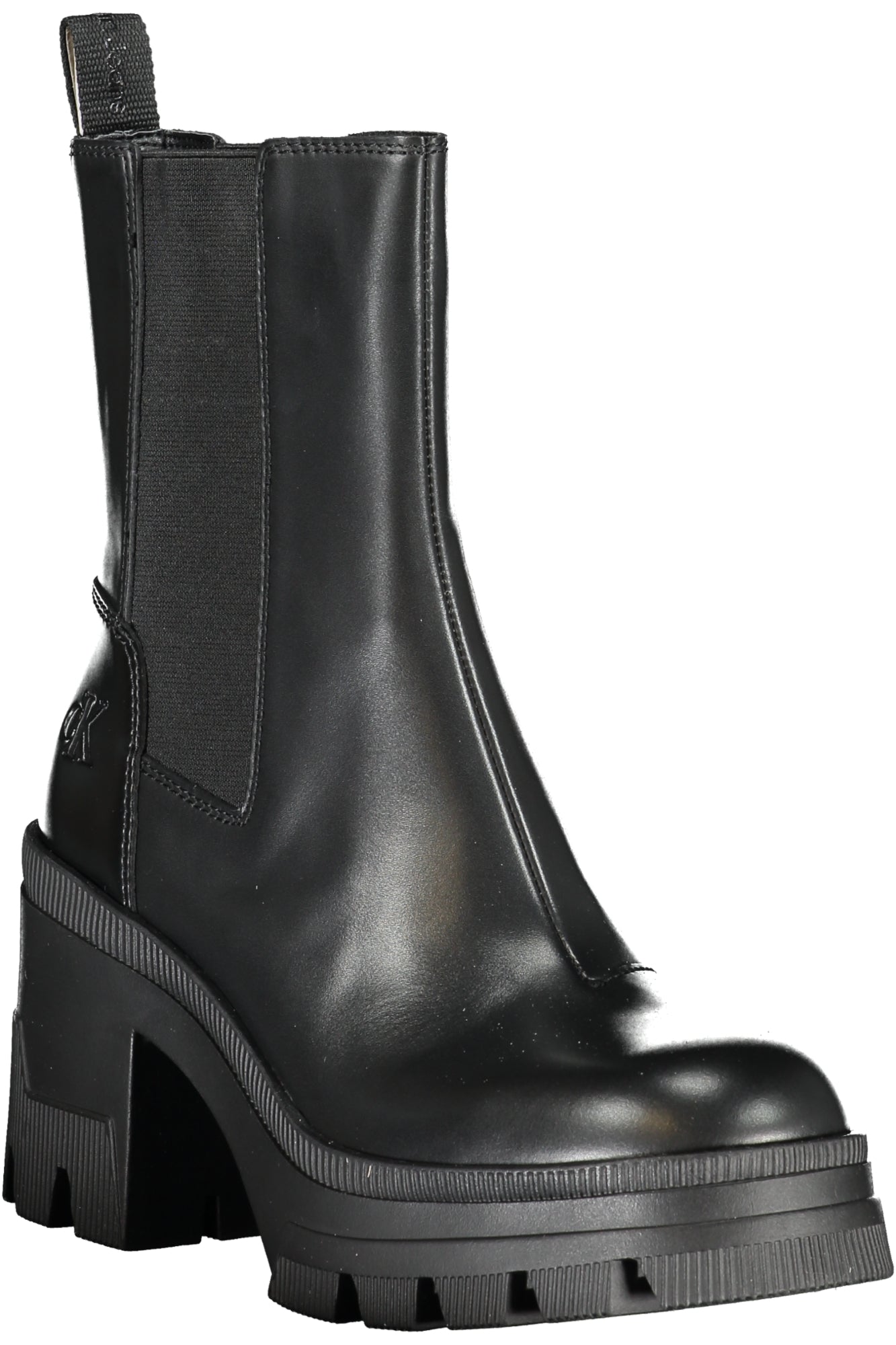 YW0YW01112F_NE0GT – Schwarze Damenstiefel mit 8 cm Absatz & Print – Stilvoll & Elegant – Größe: 38, 39, 40, 41 – Farbe: Nero