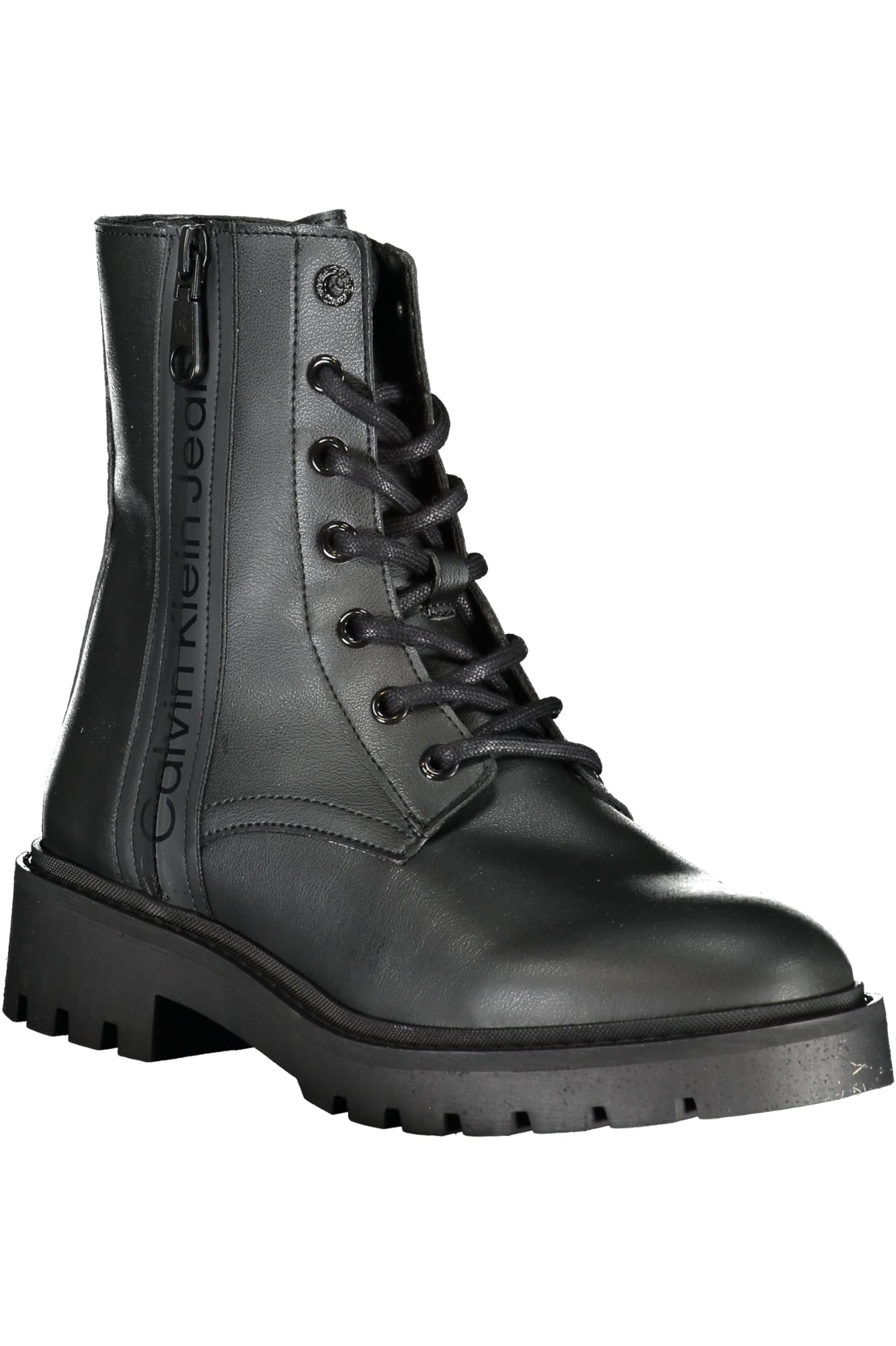 YW0YW01255F_NE0GT – Elegante Damen Stiefelette in Schwarz mit Schnürsenkeln und Reißverschluss – Größe: 36, 37, 38, 39, 40 – Farbe: Nero
