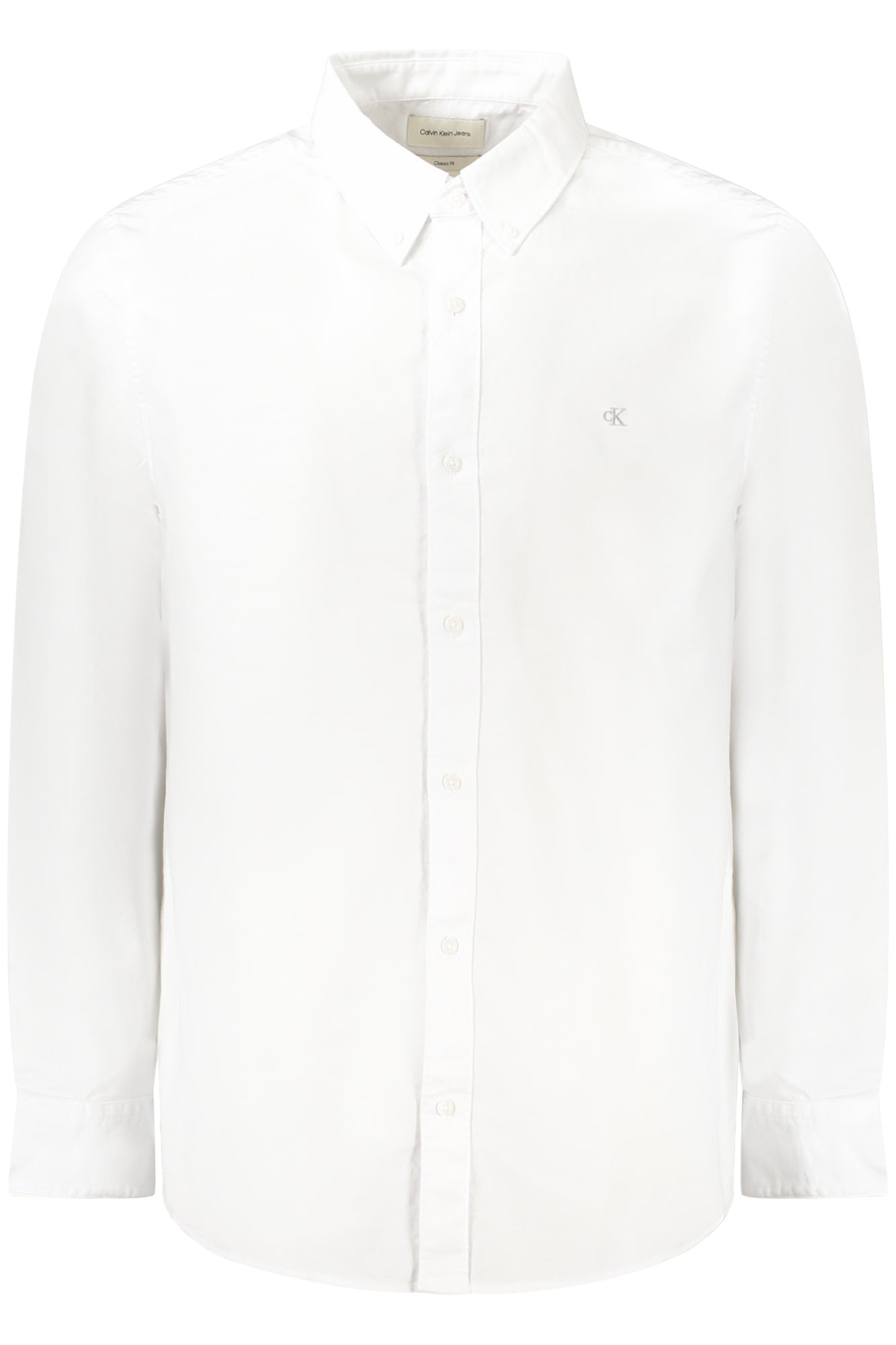 LV040EM125_BIYAA – Weißes Herren Langarmshirt mit Button-Down-Kragen und Stickerei – Größe: S, M, L, XL, 2XL – Farbe: Bianco