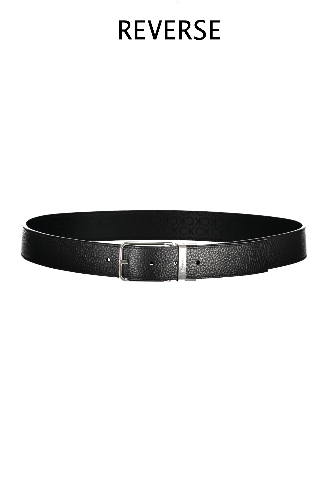 K50K510628_E177961_NEROBAX – Herren Wendegürtel Schwarz mit Metallschnalle & Kontrastdetails – Größe: 115, 110, 95, 90, 105, 100 – Farbe: Nero