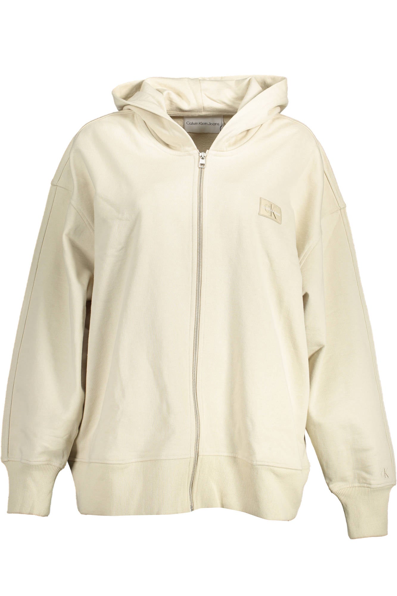 J20J219756_BEIGE_ACF – Damen-Sweatshirt Beige: Reißverschluss & 100% Recycelte Baumwolle – Größe: XS, S, M, L – Farbe: Beige