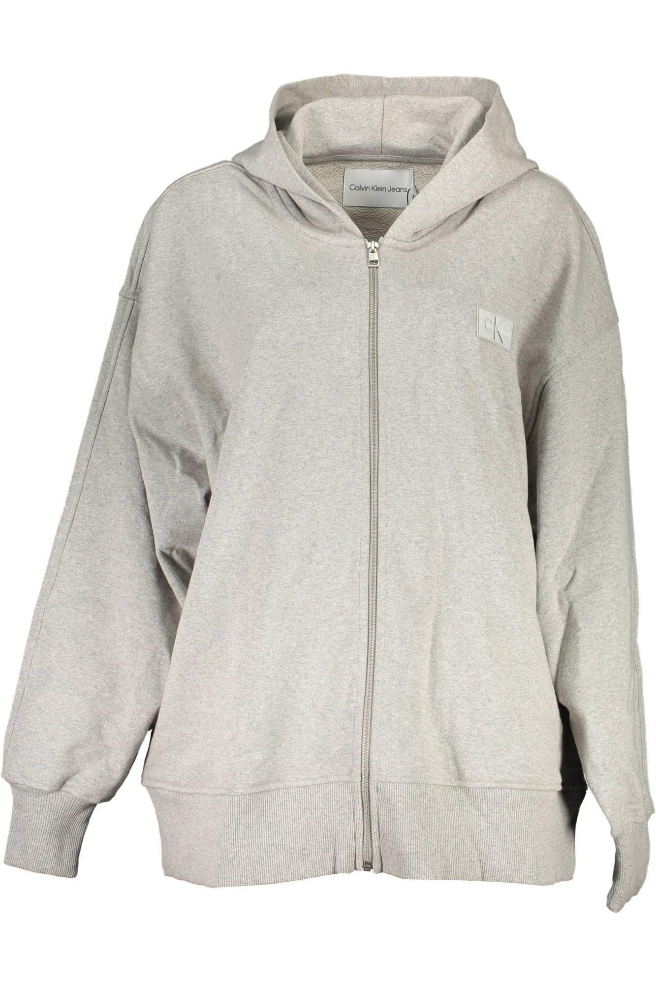 J20J219756_GRIGIO_P01 – Damen-Sweatshirt: Nachhaltiges Grau mit Kapuze und Reißverschluss – Größe: XS, S, M, L, XL – Farbe: Grigio