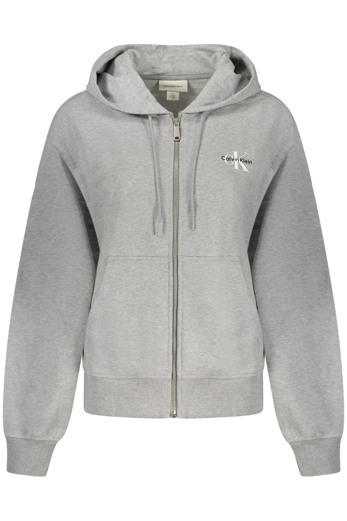 LV047B270G_GRP79 – Damen-Sweatshirt mit Kapuze & Reißverschluss aus Bio-Baumwolle – Größe: S, XS, M, L, XL – Farbe: Grigio