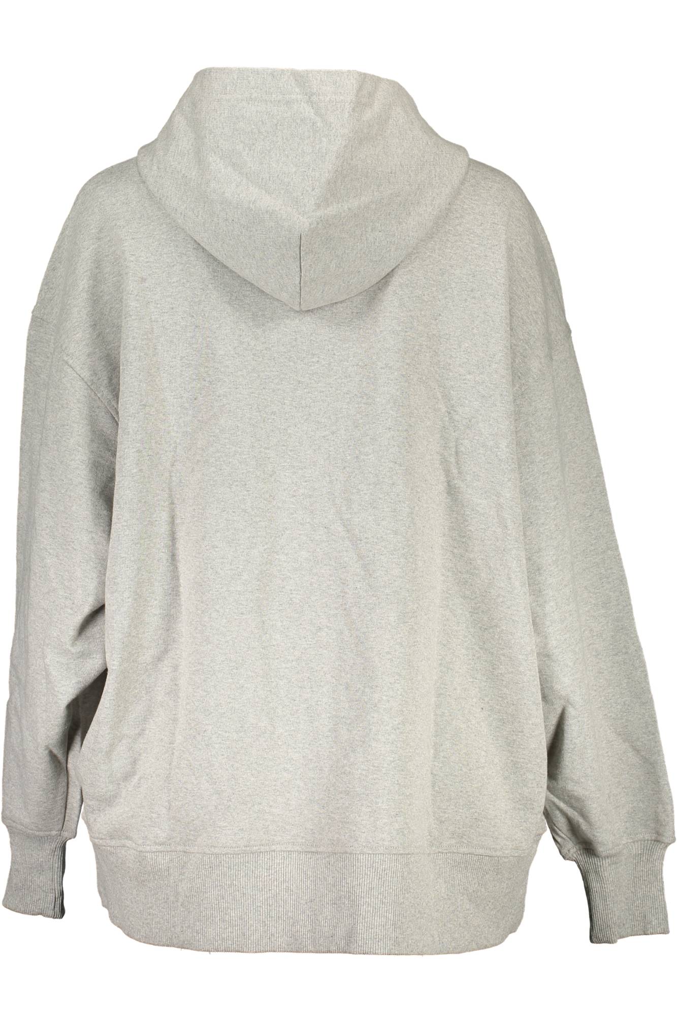 J20J219756_GRIGIO_P01 – Damen-Sweatshirt: Nachhaltiges Grau mit Kapuze und Reißverschluss – Größe: XS, S, M, L, XL – Farbe: Grigio