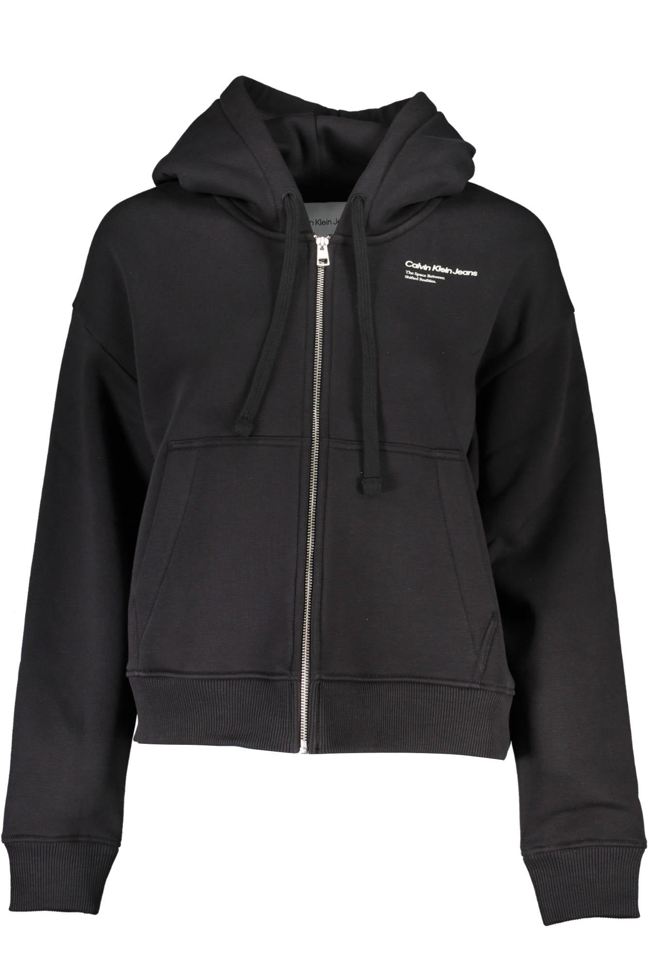 J20J222377_62013D4_NEROBEH – Damen-Sweatshirt mit Reißverschluss: Schwarz, Kapuze & Taschen – Größe: XS, M, L – Farbe: Nero