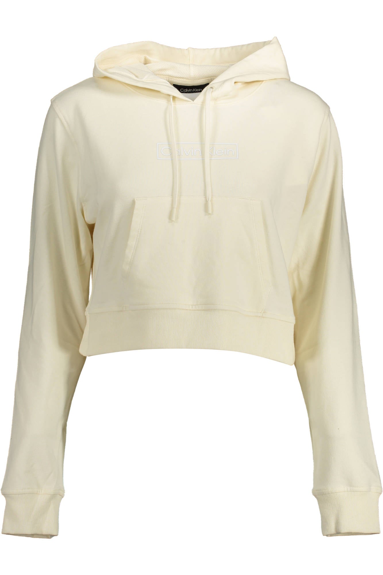 00GWS2W324_BIANCO_101 – Stilvoller Damen Hoodie in Weiß - Langarm mit Kängurutasche & Druck – Größe: L – Farbe: Bianco