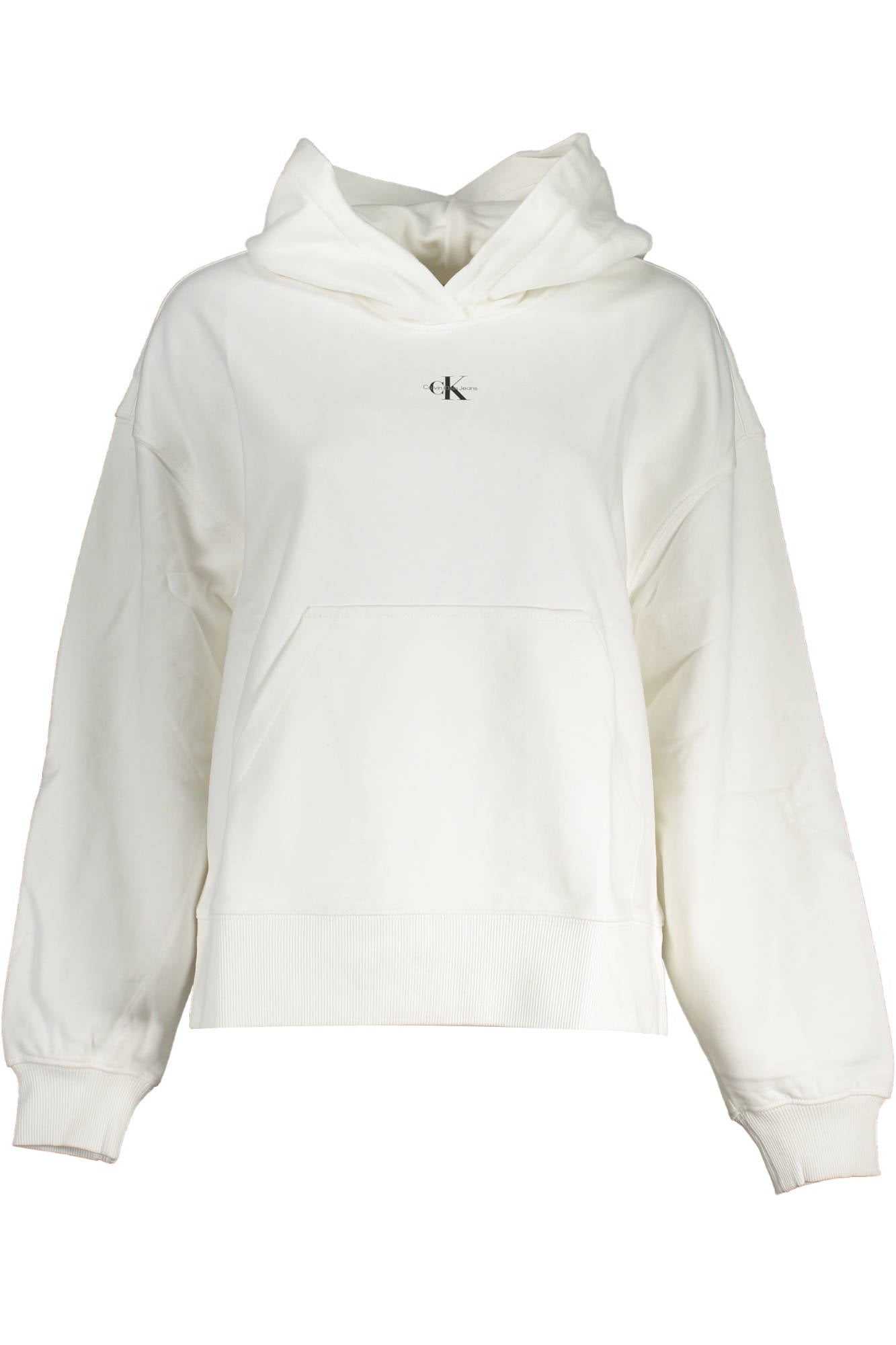 J20J220434_BIANCO_YAF – Damenpullover Weiß: Nachhaltiges Langarm-Sweatshirt mit Kapuze – Größe: XS, M, L, XL, S – Farbe: Bianco