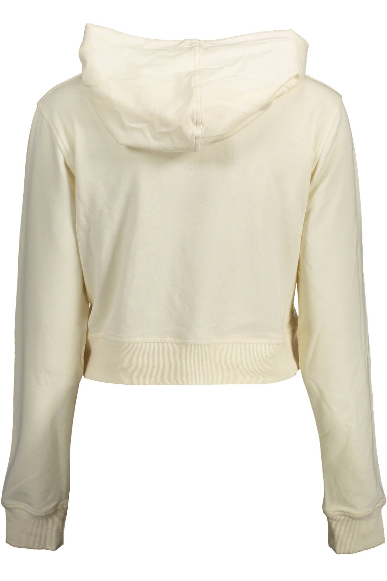 00GWS2W324_BIANCO_101 – Stilvoller Damen Hoodie in Weiß - Langarm mit Kängurutasche & Druck – Größe: L – Farbe: Bianco