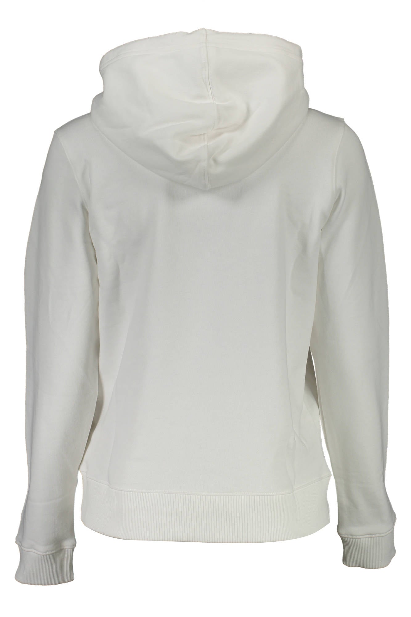 J20J217744_BIANCO_YAF – Weißes Damen-Sweatshirt ohne Reißverschluss - Kapuze & Kängurutasche – Größe: XL, L – Farbe: Bianco