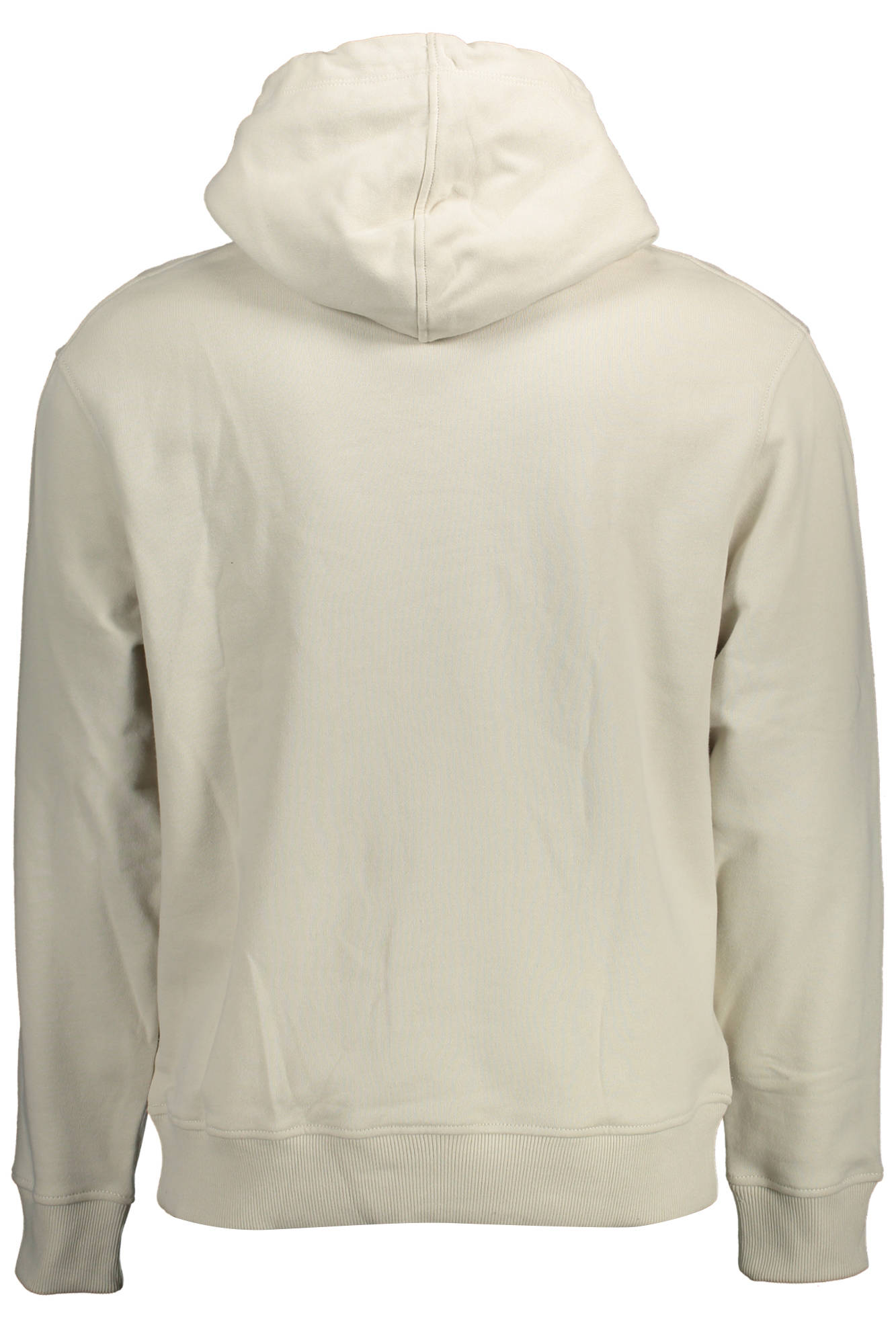 J30J320604_BEIGE_ACF – Beiges Herren-Kapuzen-Sweatshirt: Stilvoller Aufdruck, Ohne Reißverschluss – Größe: 2XL – Farbe: Beige