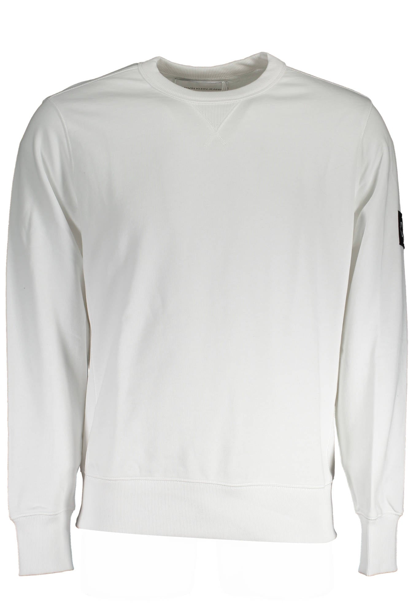 J30J314035_BIANCO_YAF – Weißes Herren-Sweatshirt mit Logo-Applikation und Rundhalsausschnitt – Größe: 2XL – Farbe: Bianco