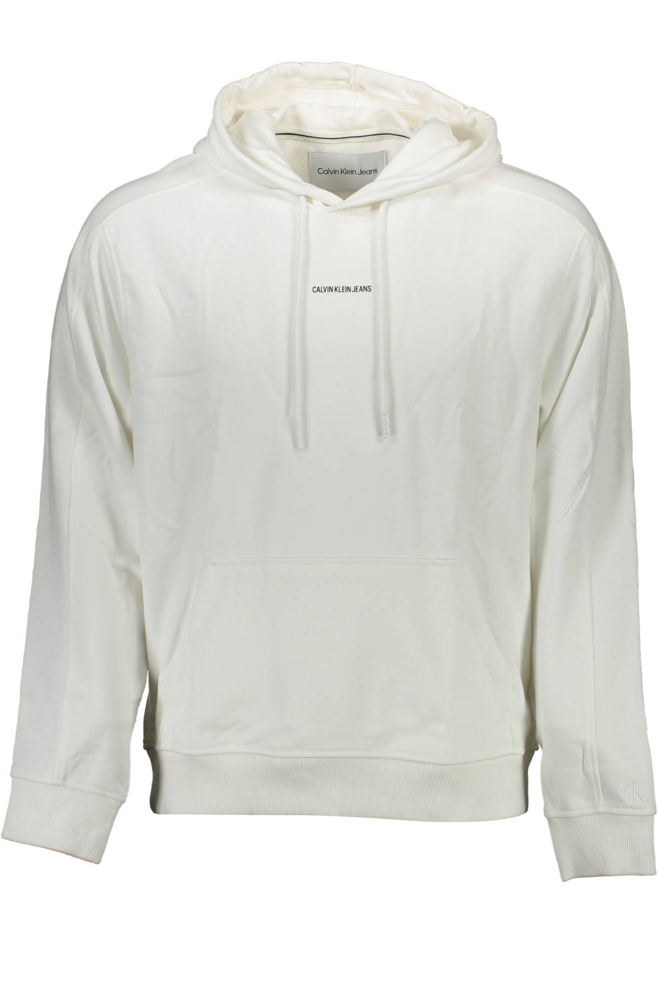 J30J317388_BIANCO_YAF – Herren Bio-Baumwoll-Sweatshirt: Weißer Kapuzenpullover ohne Reißverschluss – Größe: XL, 2XL – Farbe: Bianco
