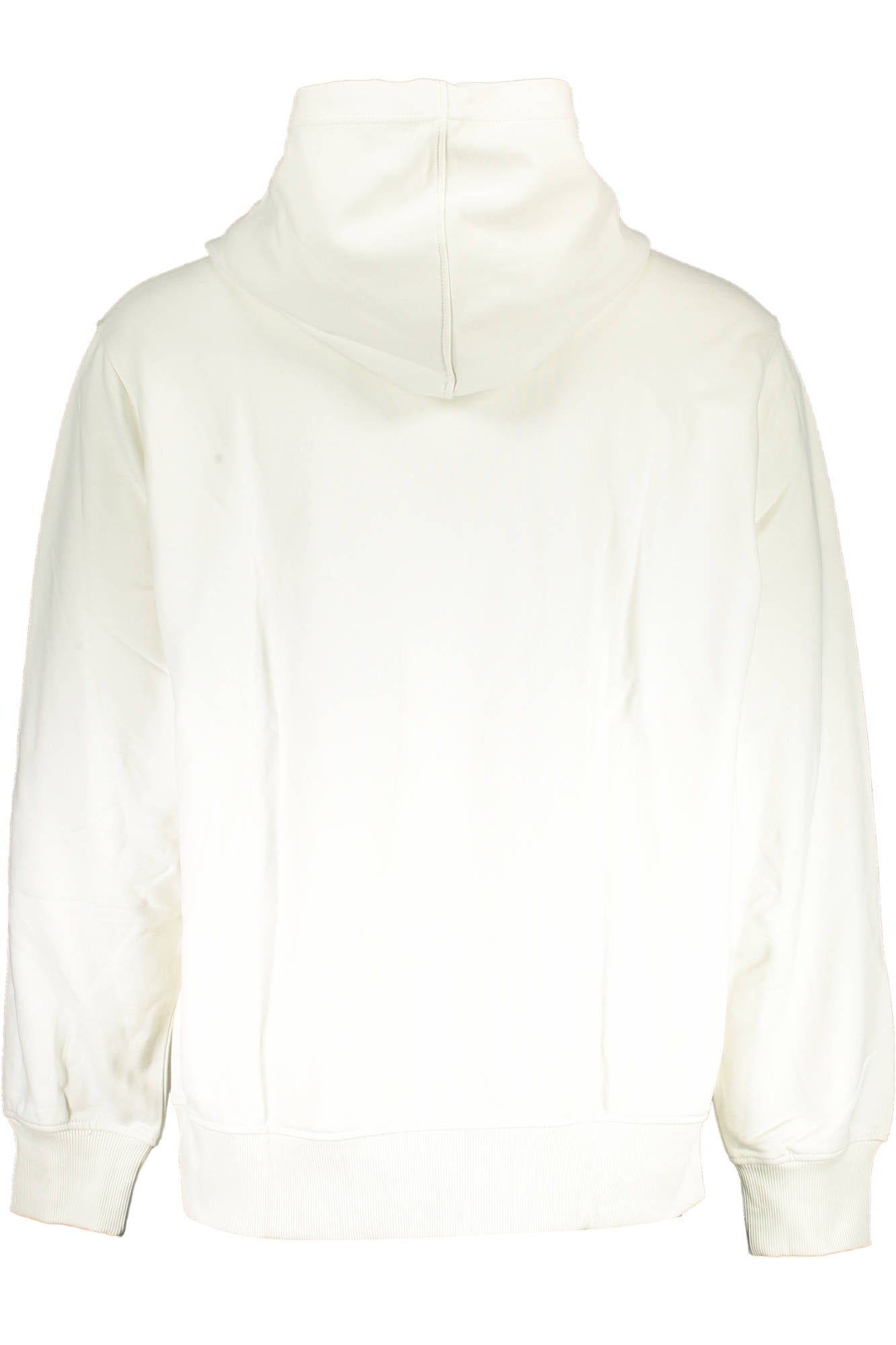 J30J322535_BIANCO_YBI – Weißes Herren-Sweatshirt: Kapuzenpullover mit Kängurutasche & Druck – Größe: S, M, L, XL, 2XL – Farbe: Bianco