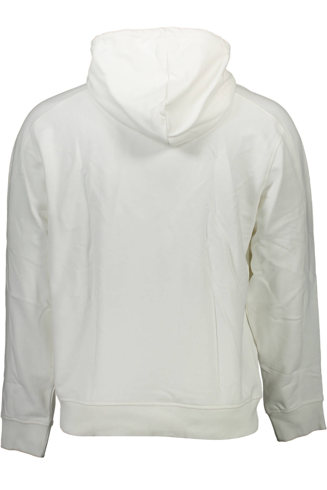 J30J317388_BIANCO_YAF – Herren Bio-Baumwoll-Sweatshirt: Weißer Kapuzenpullover ohne Reißverschluss – Größe: XL, 2XL – Farbe: Bianco