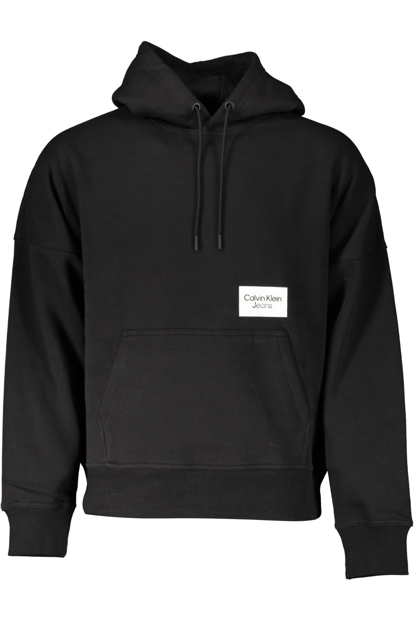 J30J322527_NERO_BEH – Schwarzes Herren-Sweatshirt: Fleece, Kapuze & Kängurutasche – Größe: XL, 2XL – Farbe: Nero