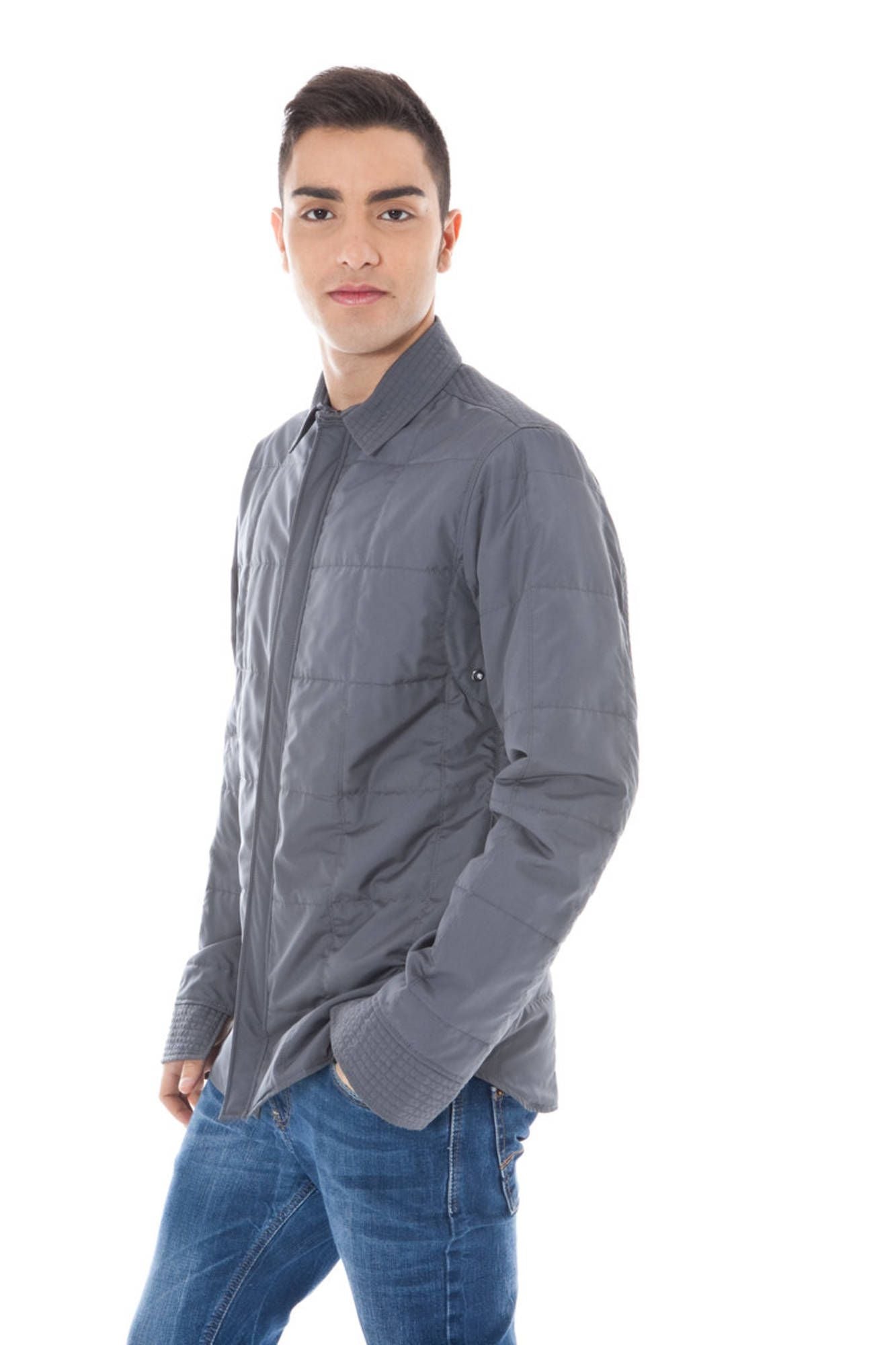 08470150_GRIGIO_031 – Graue Herren-Sportjacke mit Reißverschluss und Taschen für den Herbst – Größe: 46 – Farbe: Grigio