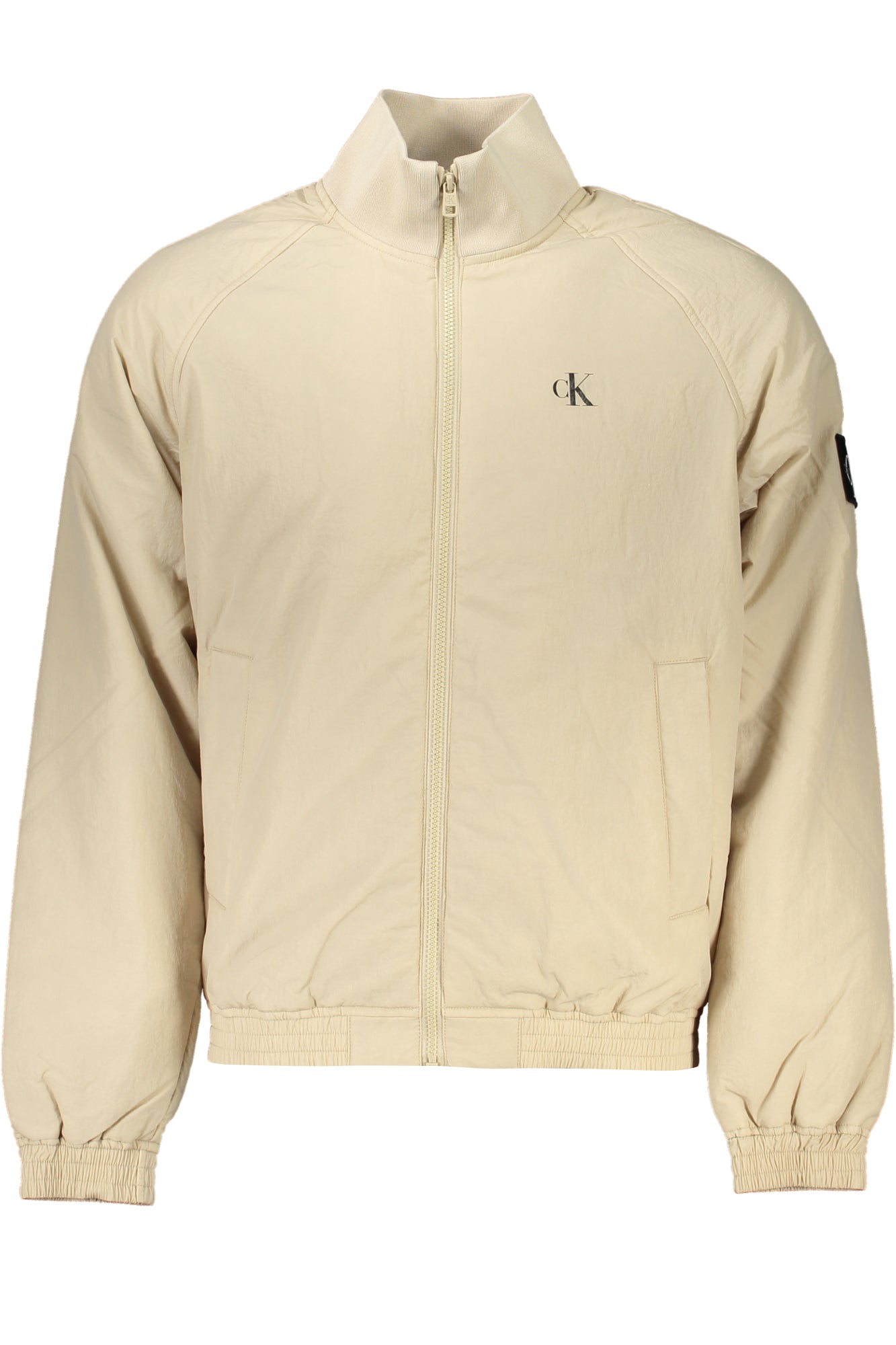 J30J324697_BEPED – Beige Herrenjacke aus recyceltem Material mit Taschen und Drucklogo – Größe: S, M, L, XL, 2XL – Farbe: Beige