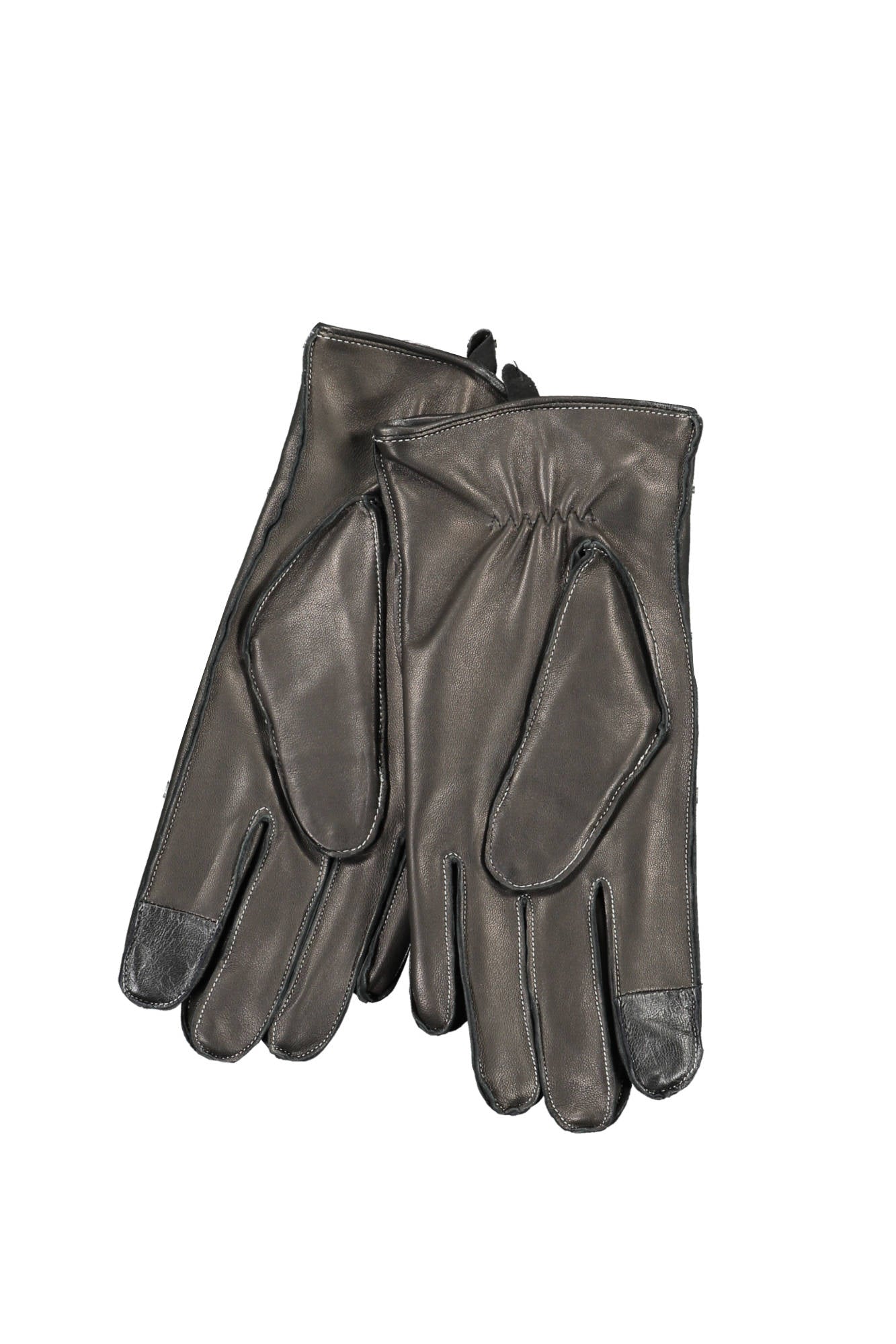 K50K509540_NERO_BAX – Elegante Schwarze Herrenhandschuhe mit Kontrasten und Logodetail – Größe: M, L – Farbe: Nero