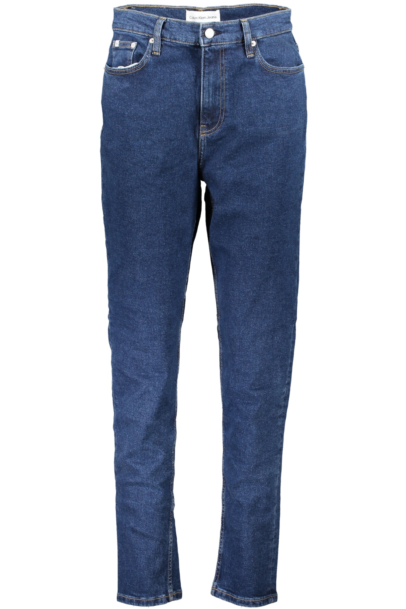 J20J223244_BL1BJ – Stylische Damen Mom-Jeans in Blau mit Logo und 5 Taschen – Größe: 25L32, 26L32, 27L32, 28L32, 29L32, 30L32, 31L32 – Farbe: Blu